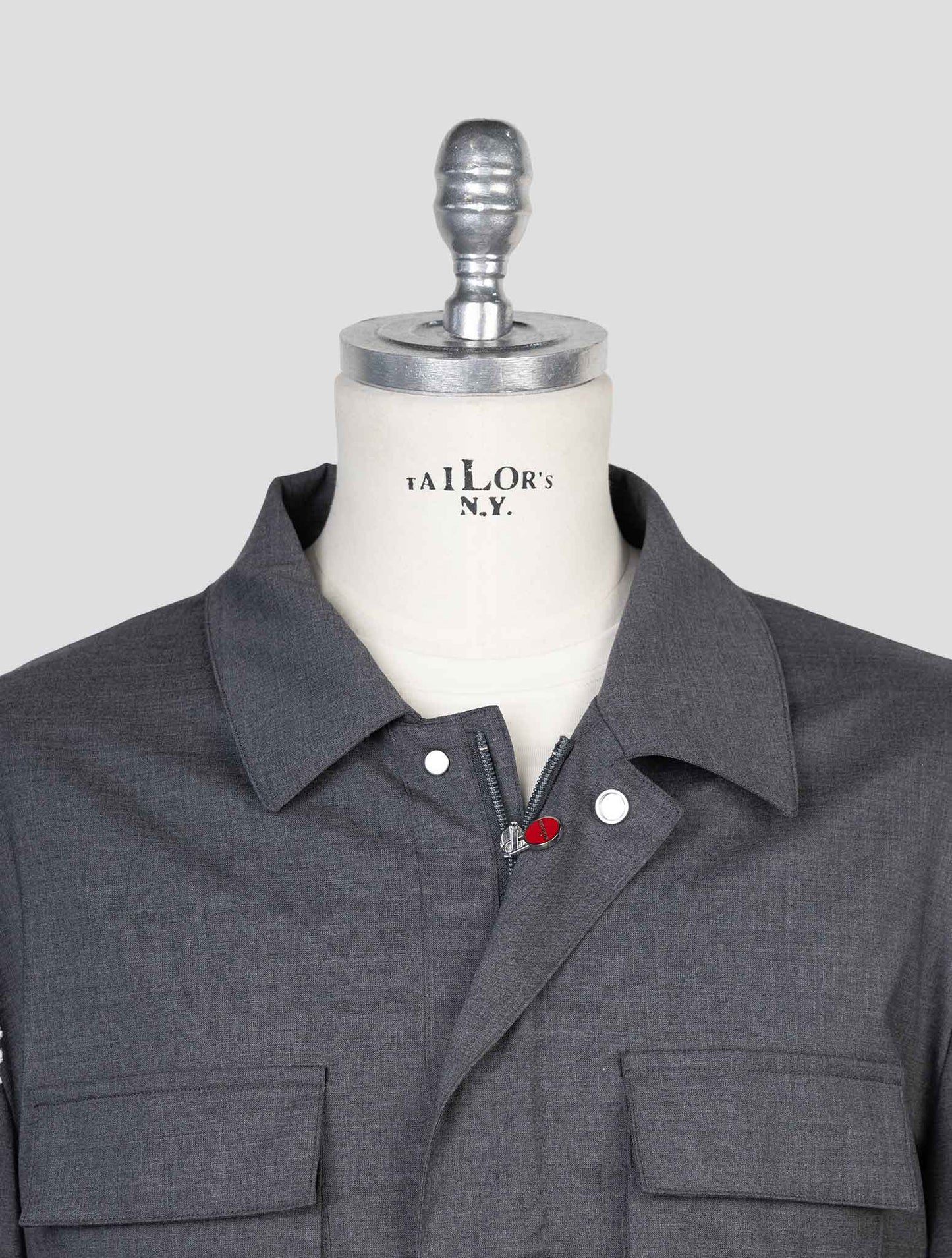 kiton Gray Virgin Wool Pa Ea Coat