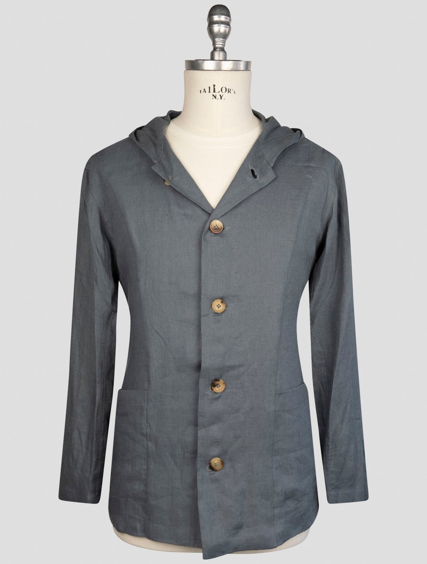 Kiton Gray Linen Shirt Luca