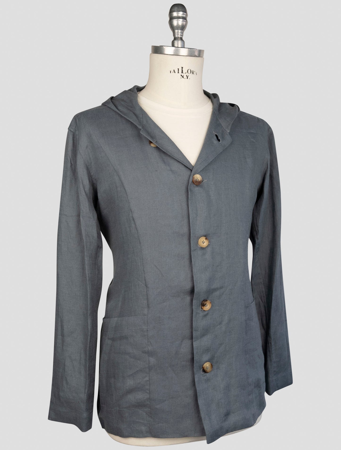Kiton Gray Linen Shirt Luca