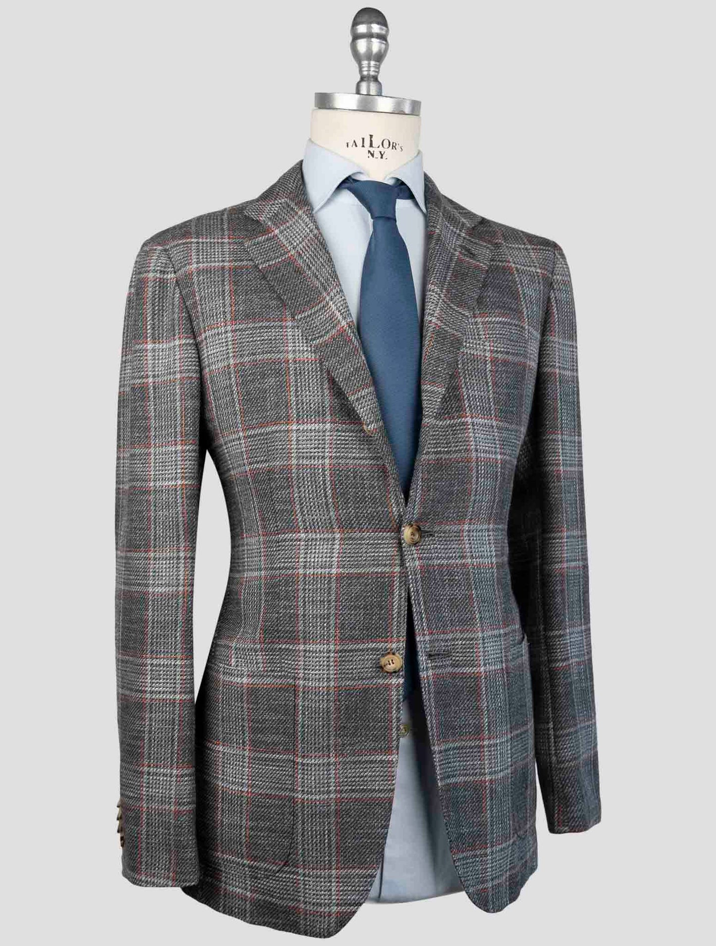 Kiton Multicolor Cashmere Virgin Wool Silk Cotton Pa Blazer
