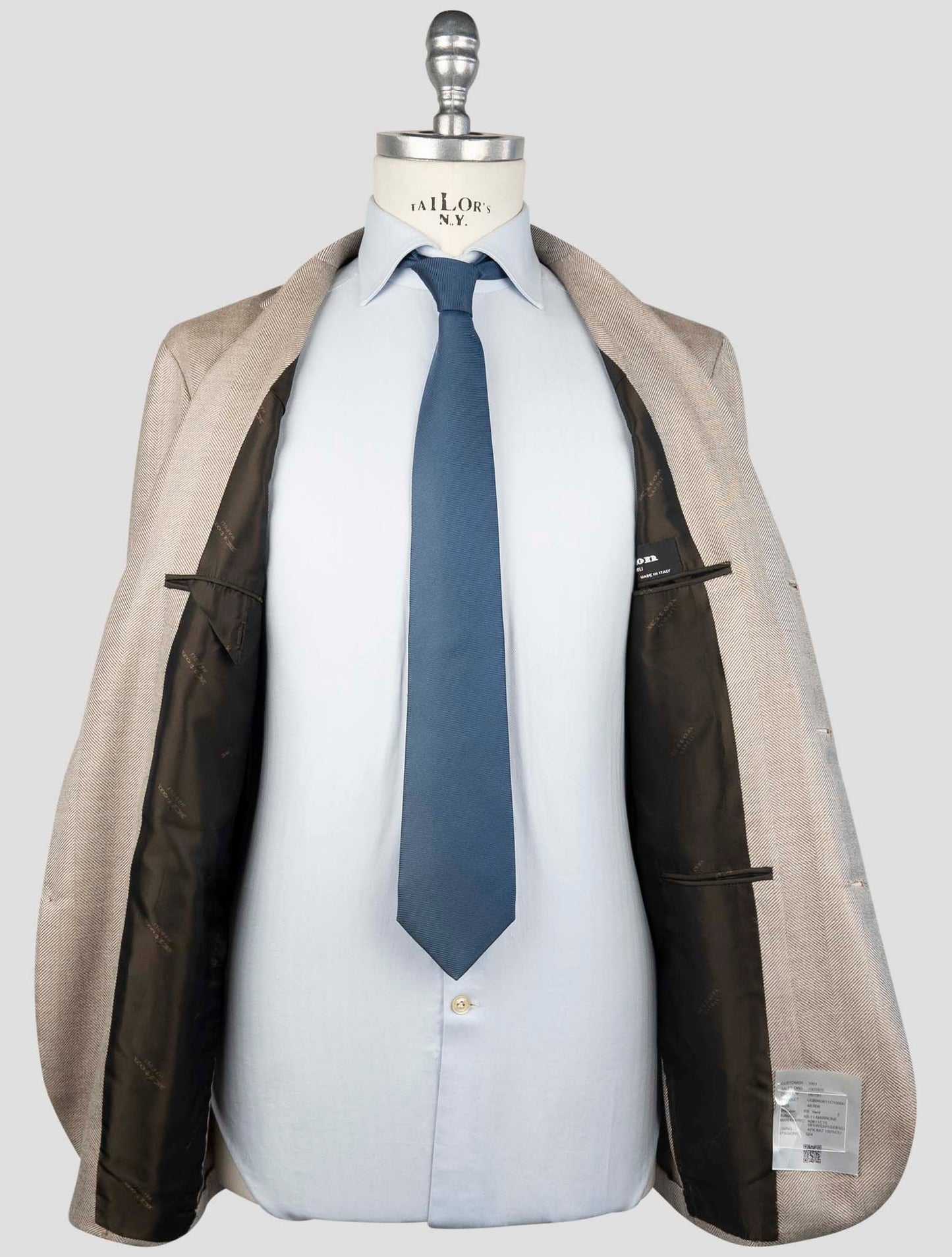 Kiton Brown Cashmere Silk Linen Blazer