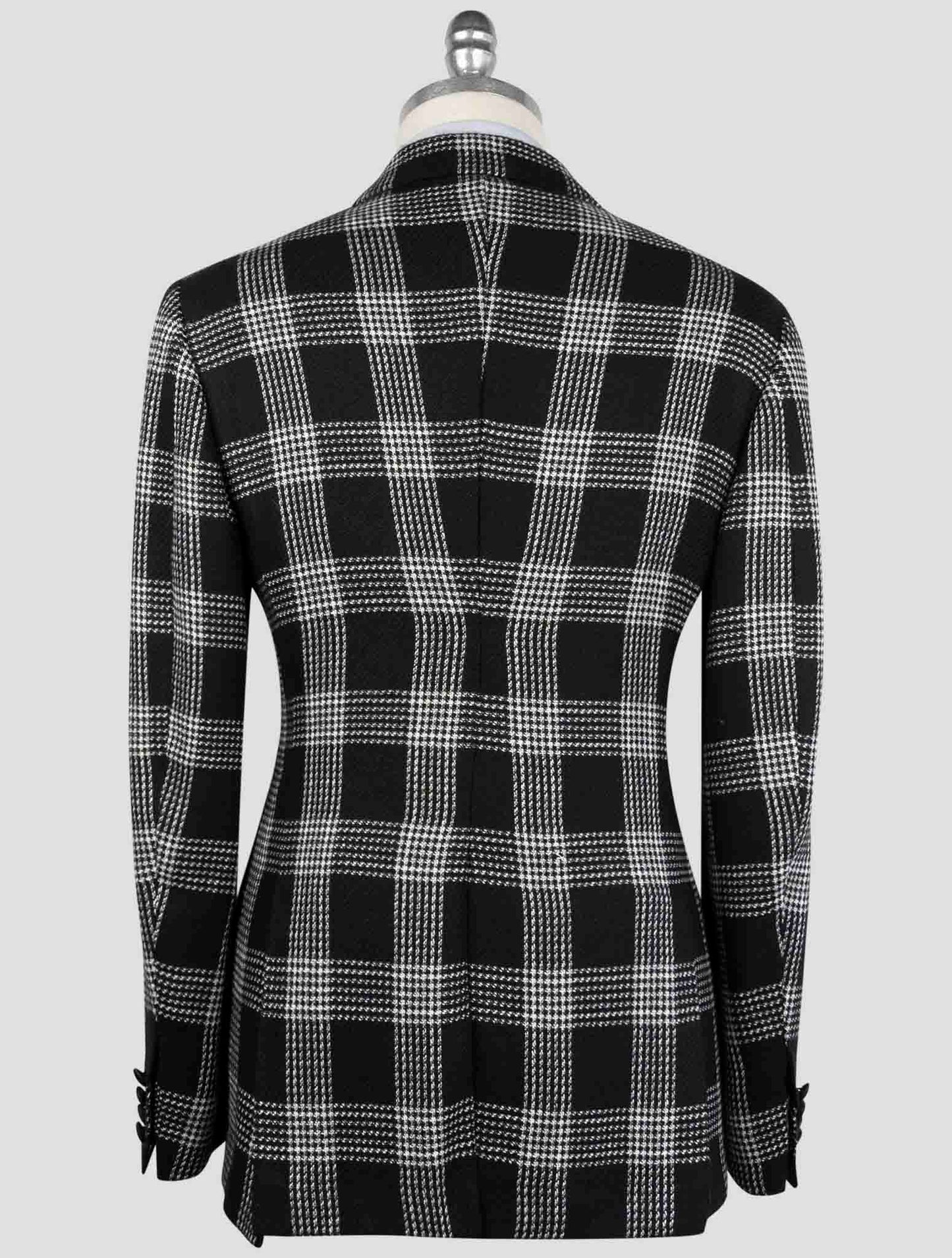 Kiton Black White Cashmere Linen Smoking Blazer