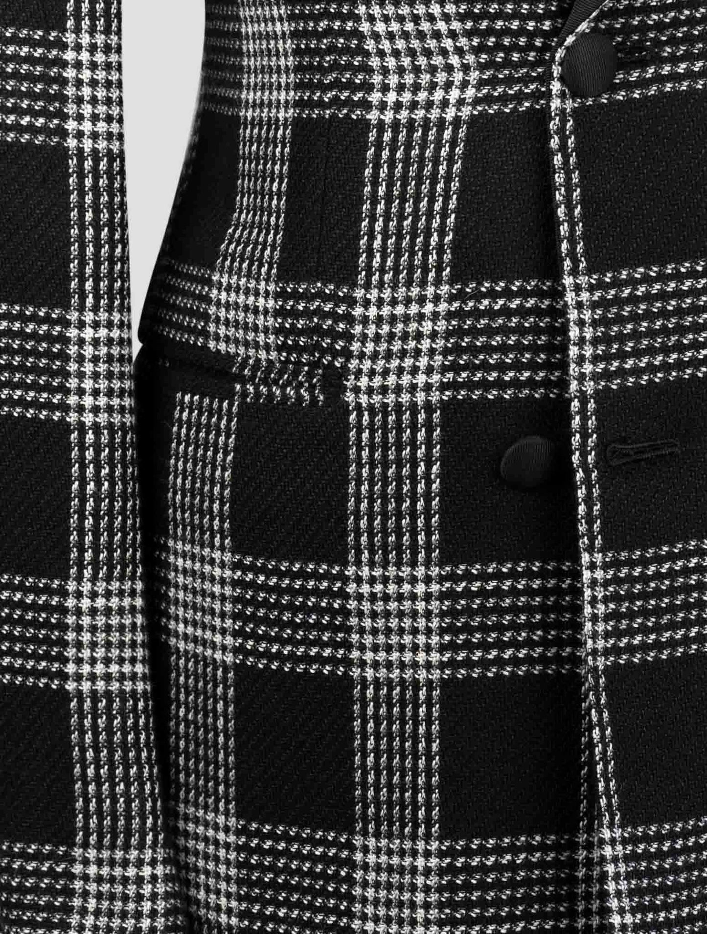 Kiton Black White Cashmere Linen Smoking Blazer