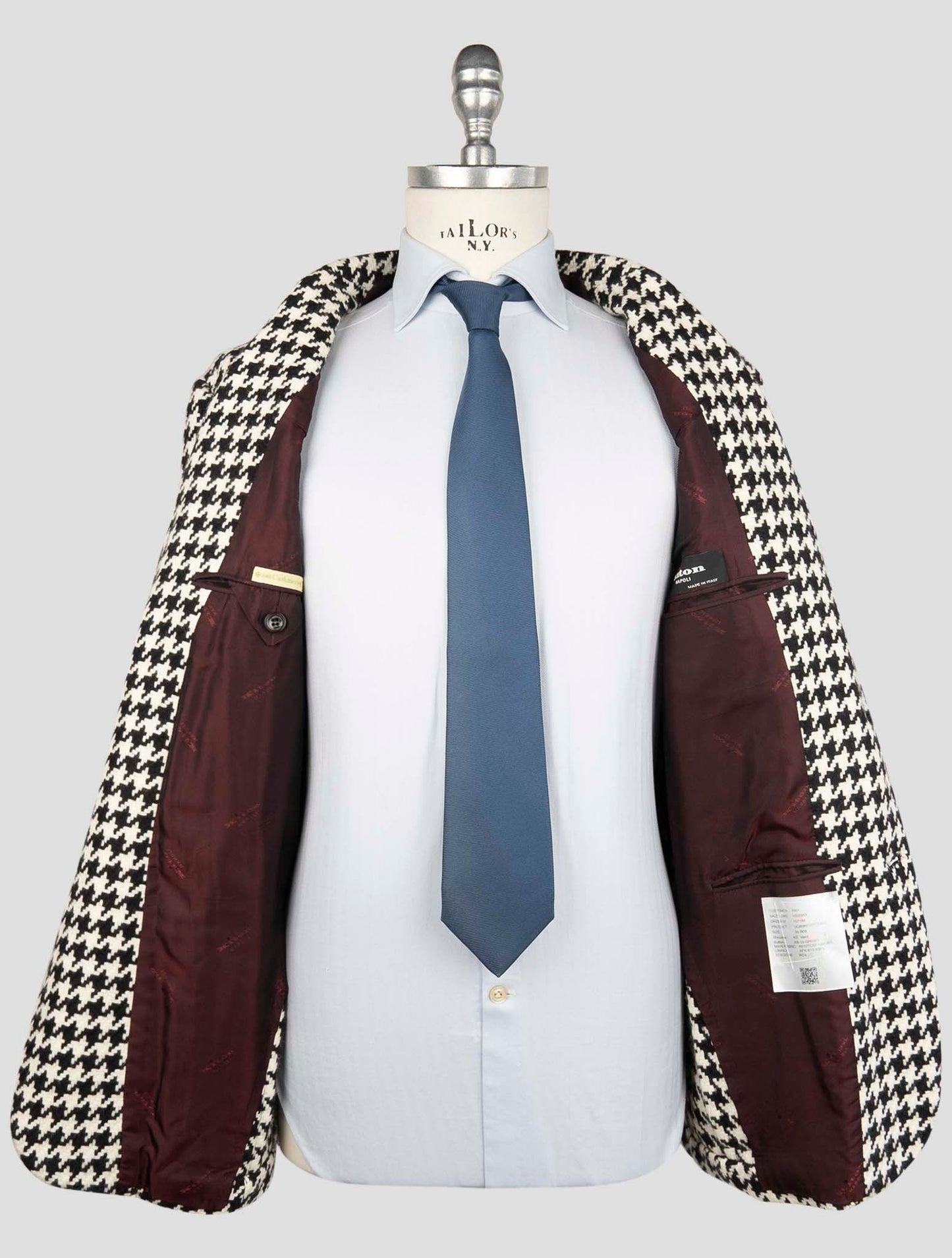 Kiton Black White Cashmere Blazer