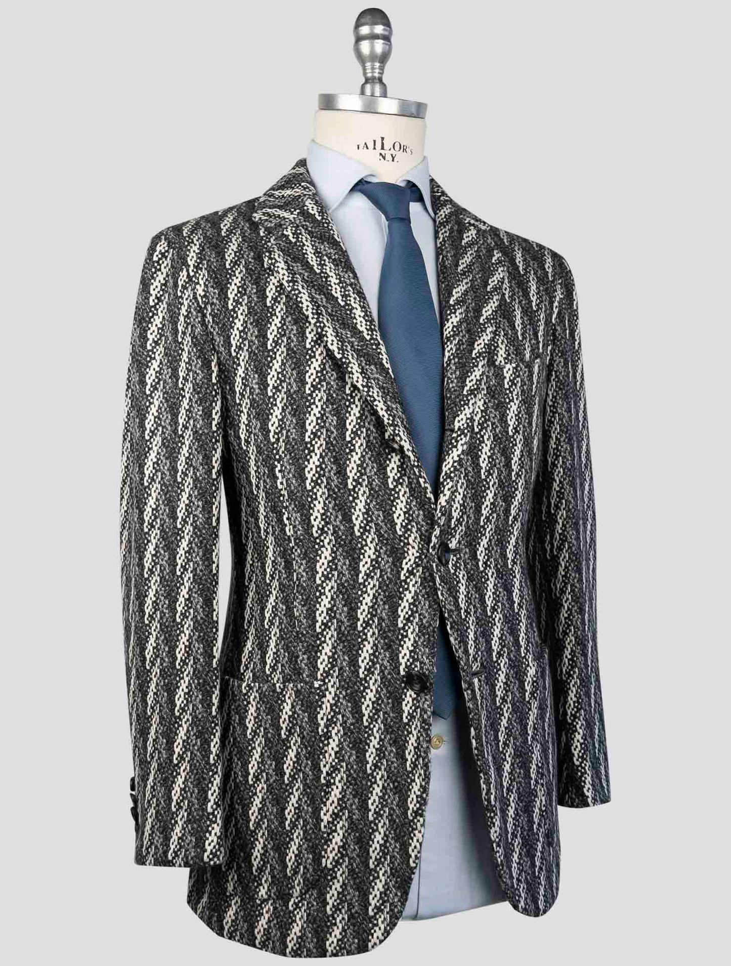 Kiton Gray White Cashmere Blazer