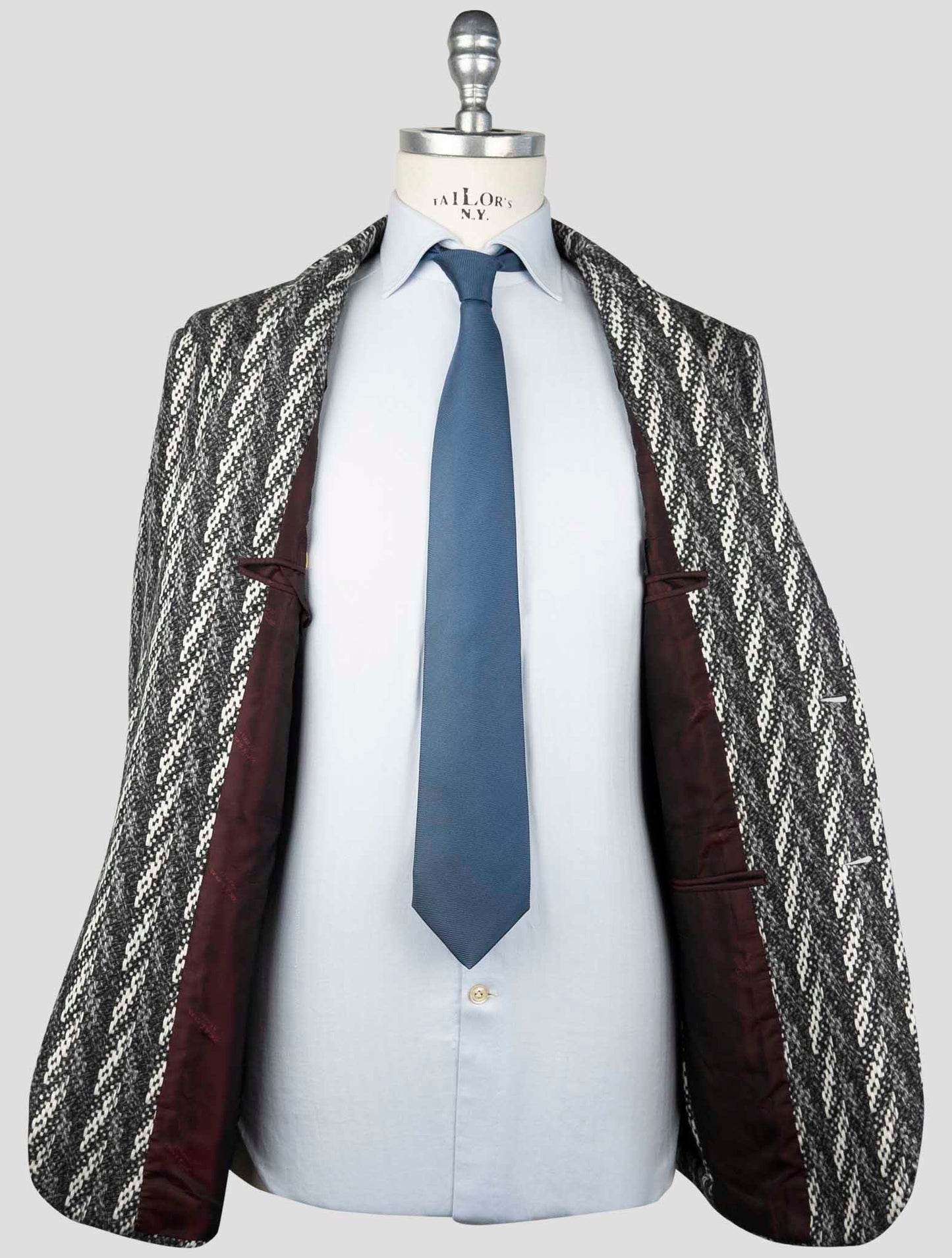 Kiton Gray White Cashmere Blazer