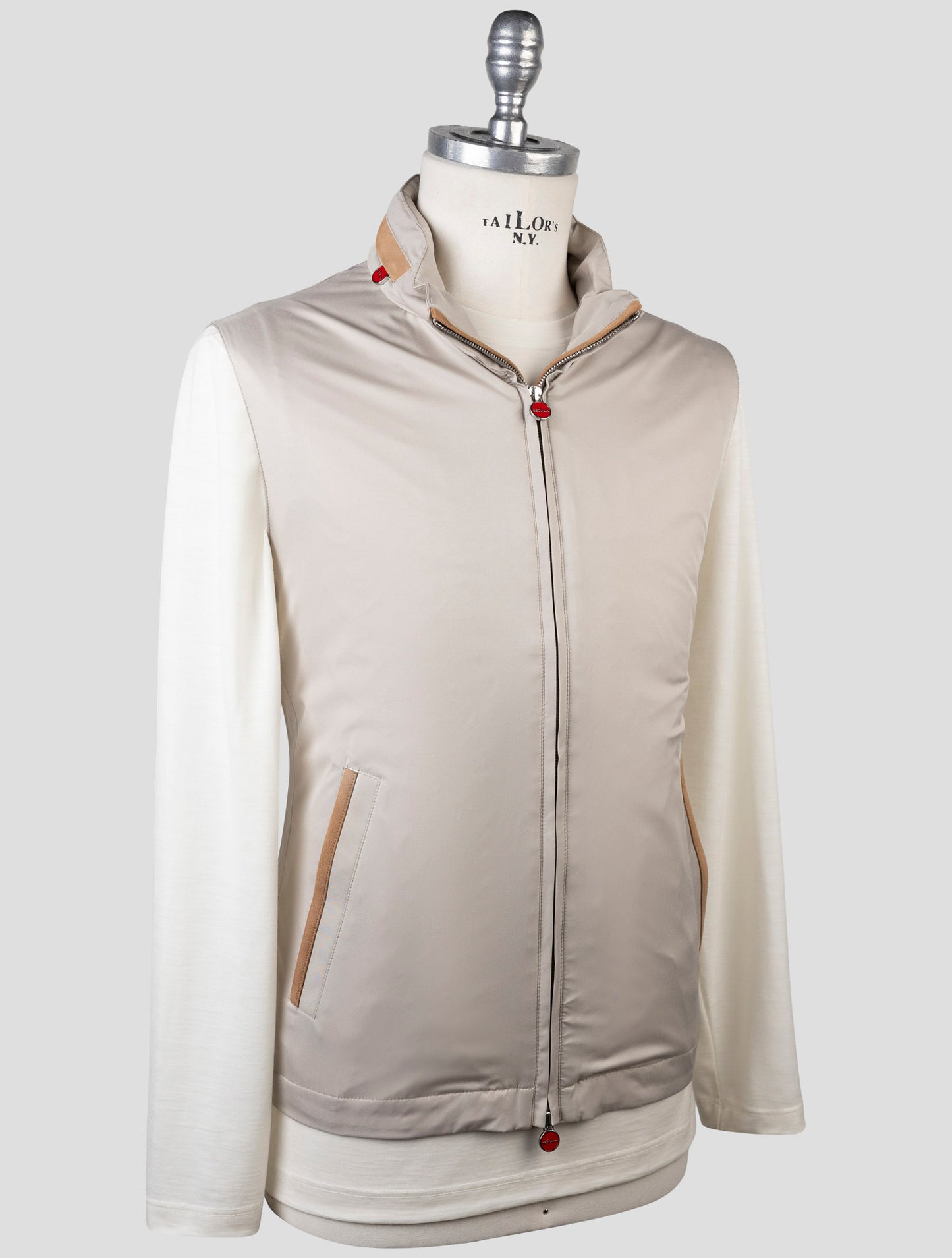 Kiton Taupe Gilet für Herren