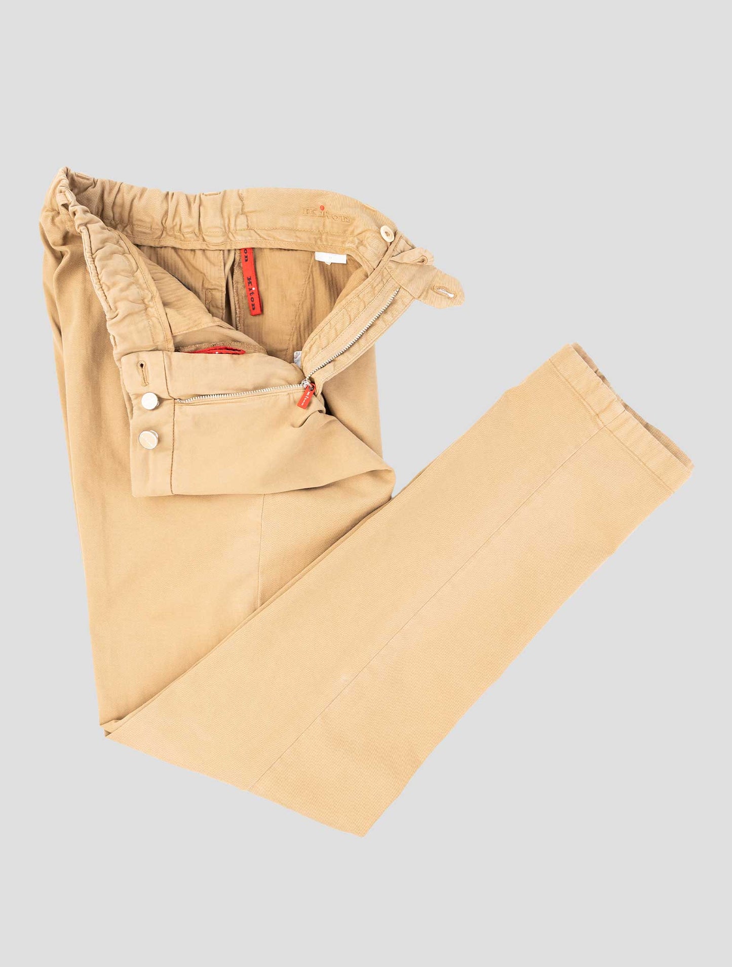 Kiton Brown Cotton Cashmere Ea Pants