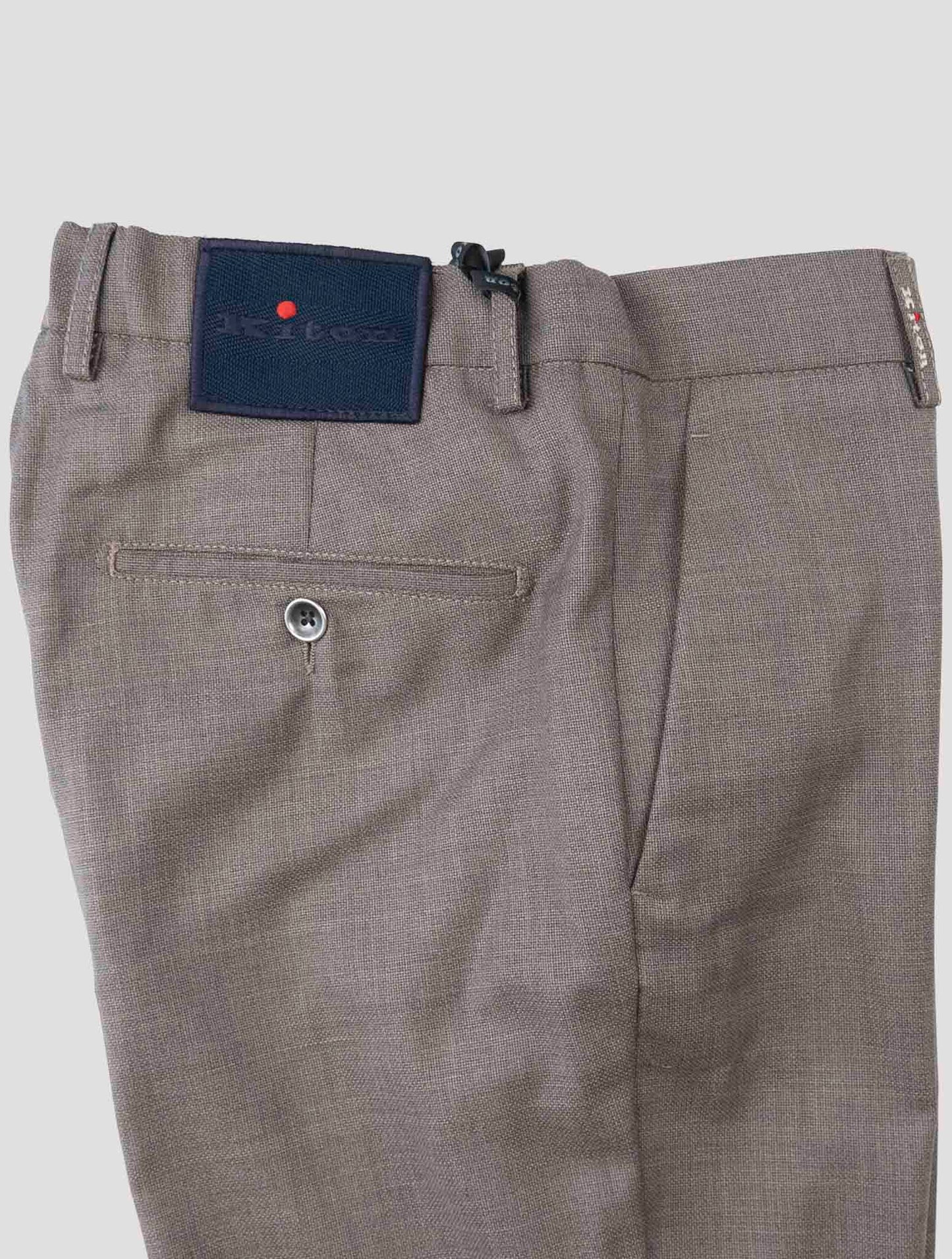 Kiton Brown Wool Dress Pants