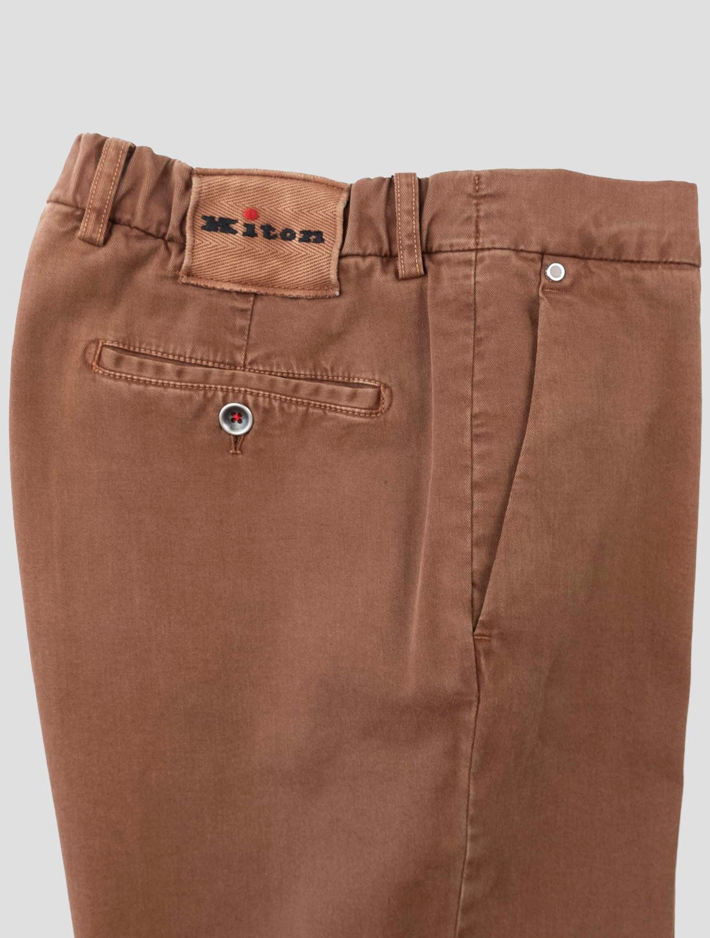 Kiton Brown Cotton Cashmere Ea Pants