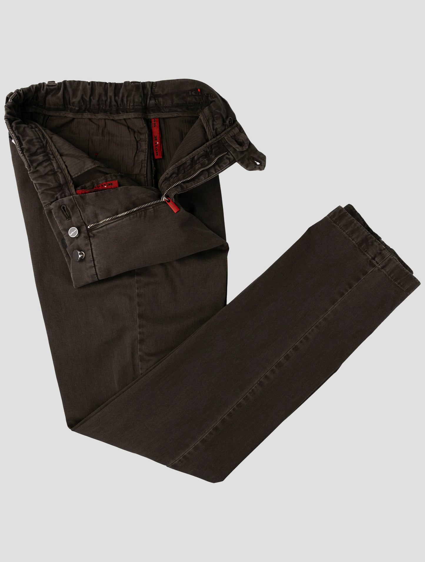 Kiton Brown Cotton Cashmere Ea Pants