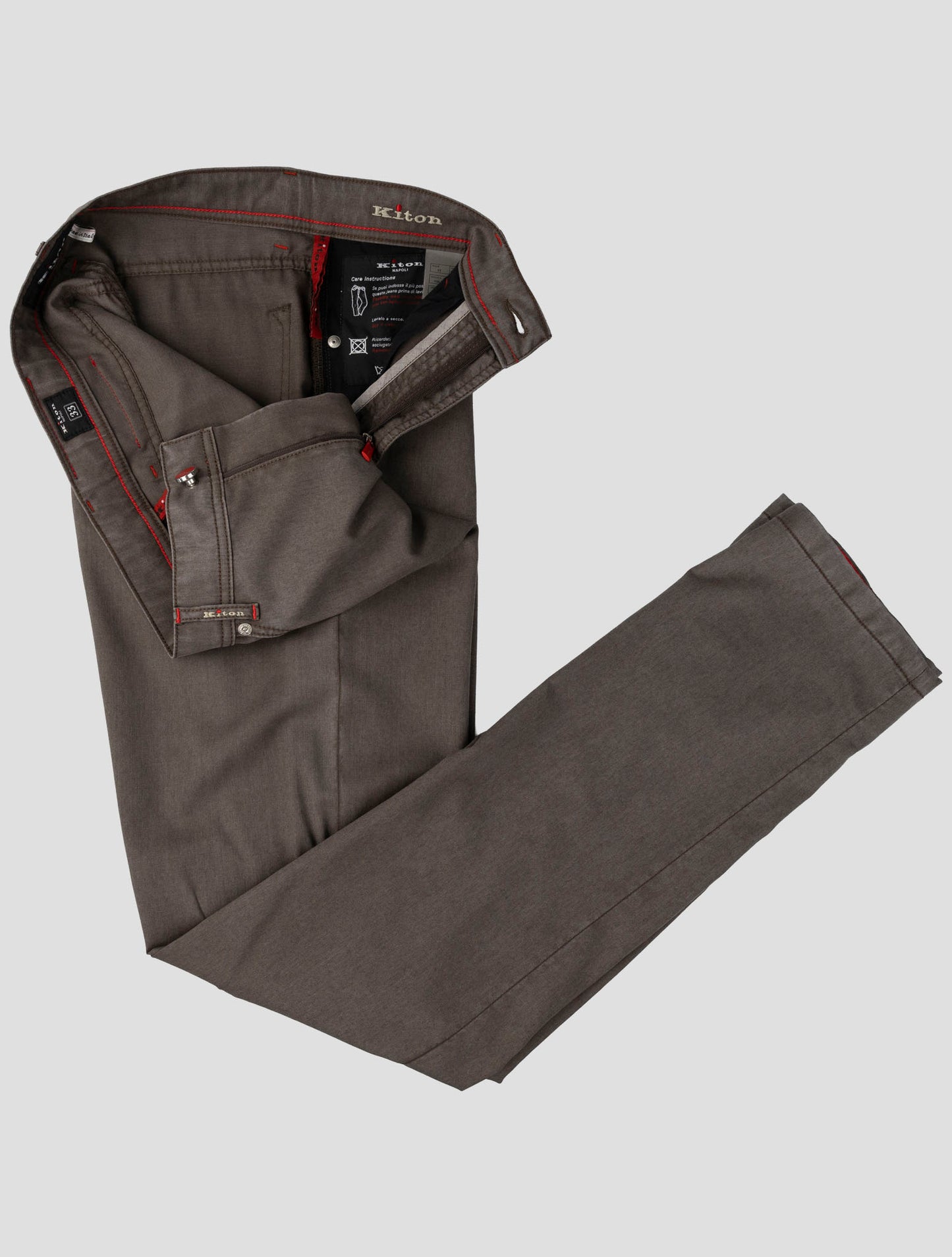 Kiton Brown Wool Jeans