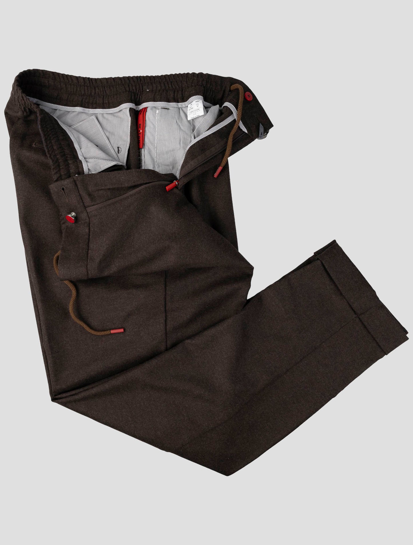 Kiton Dark Brown Virgin Wool Cashmere Pa Ea Pants