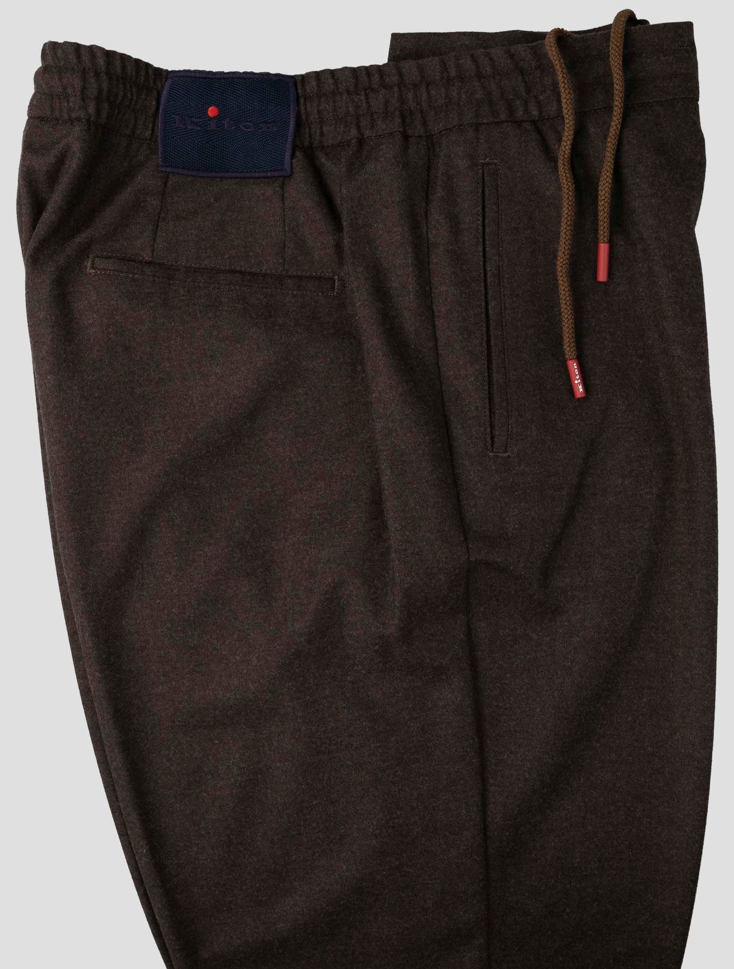 Kiton Dark Brown Virgin Wool Cashmere Pa Ea Pants