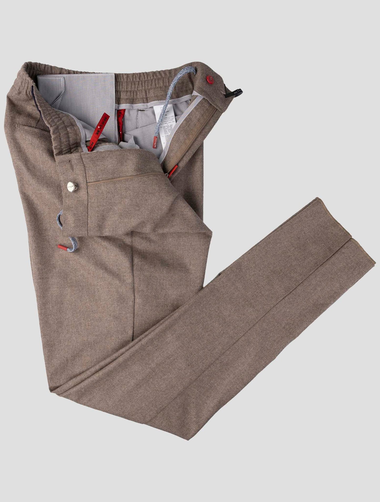 Kiton Brown Virgin Wool Cashmere Ea Pants