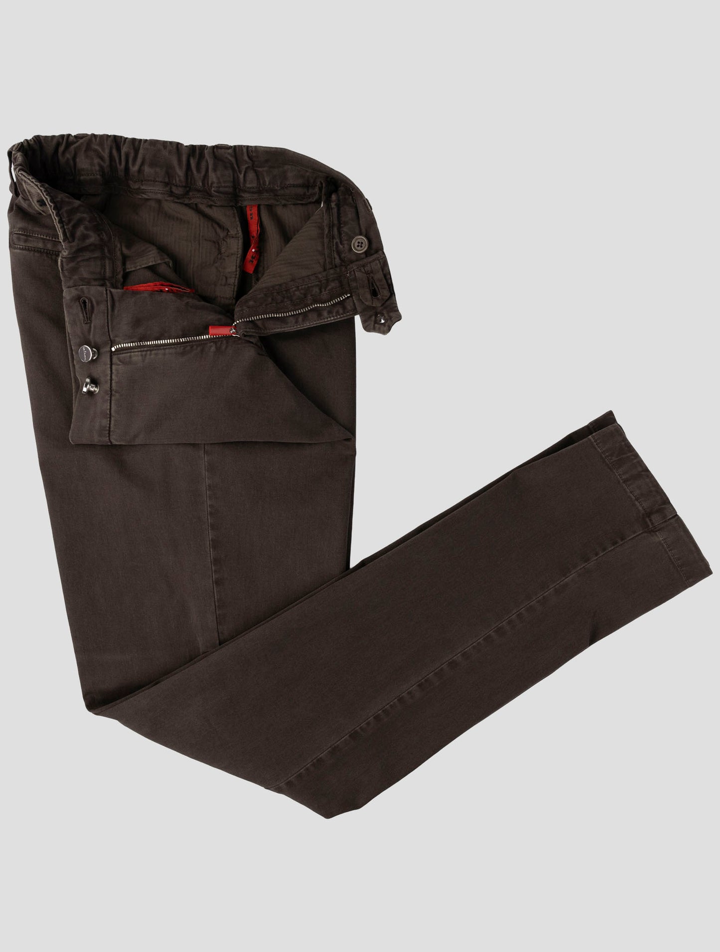 Kiton Brown Cotton Cashmere Ea Pants