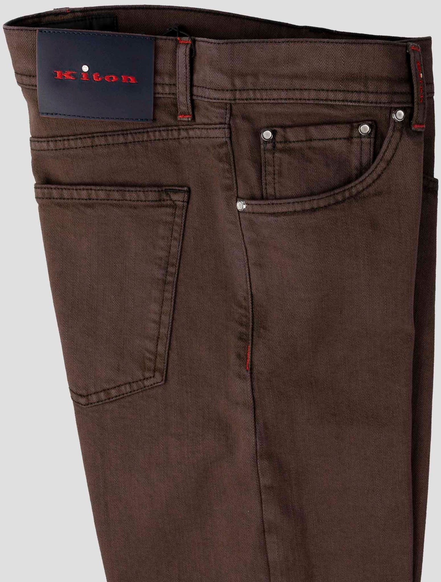 Kiton Brown Cotton Ea Jeans