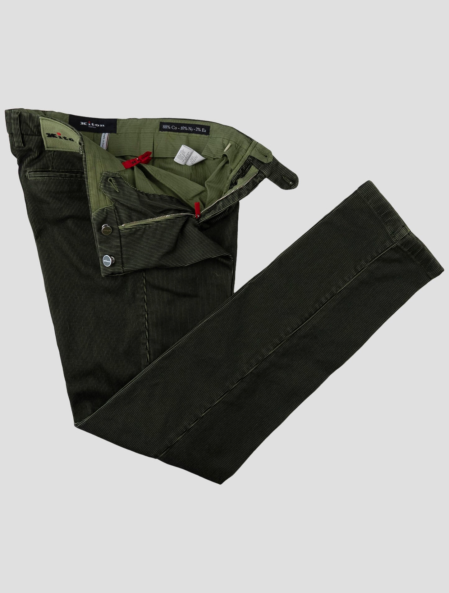 Kiton Green Cotton Pa Ea Velvet Pants
