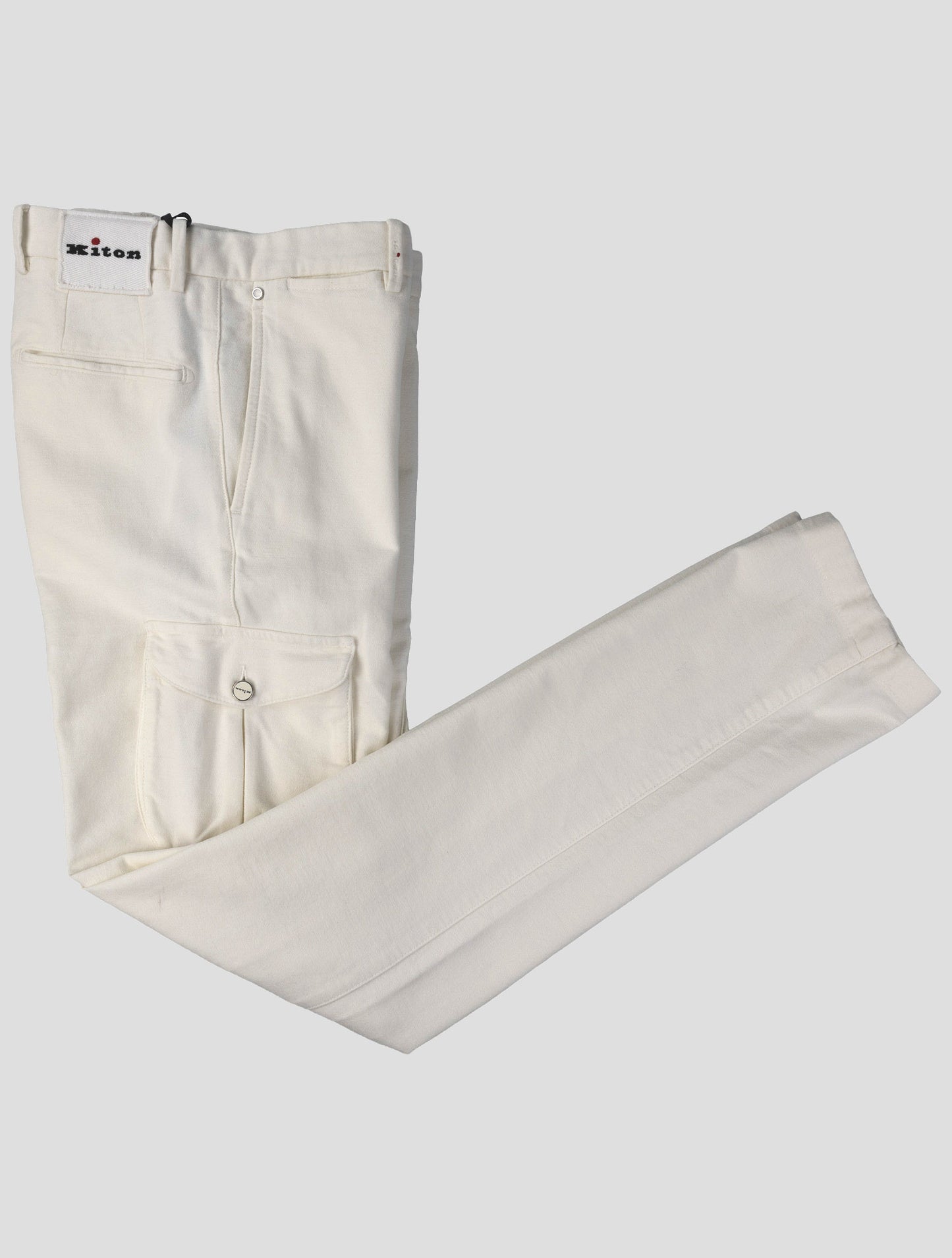Kiton White Cotton Cashmere Ea Pants