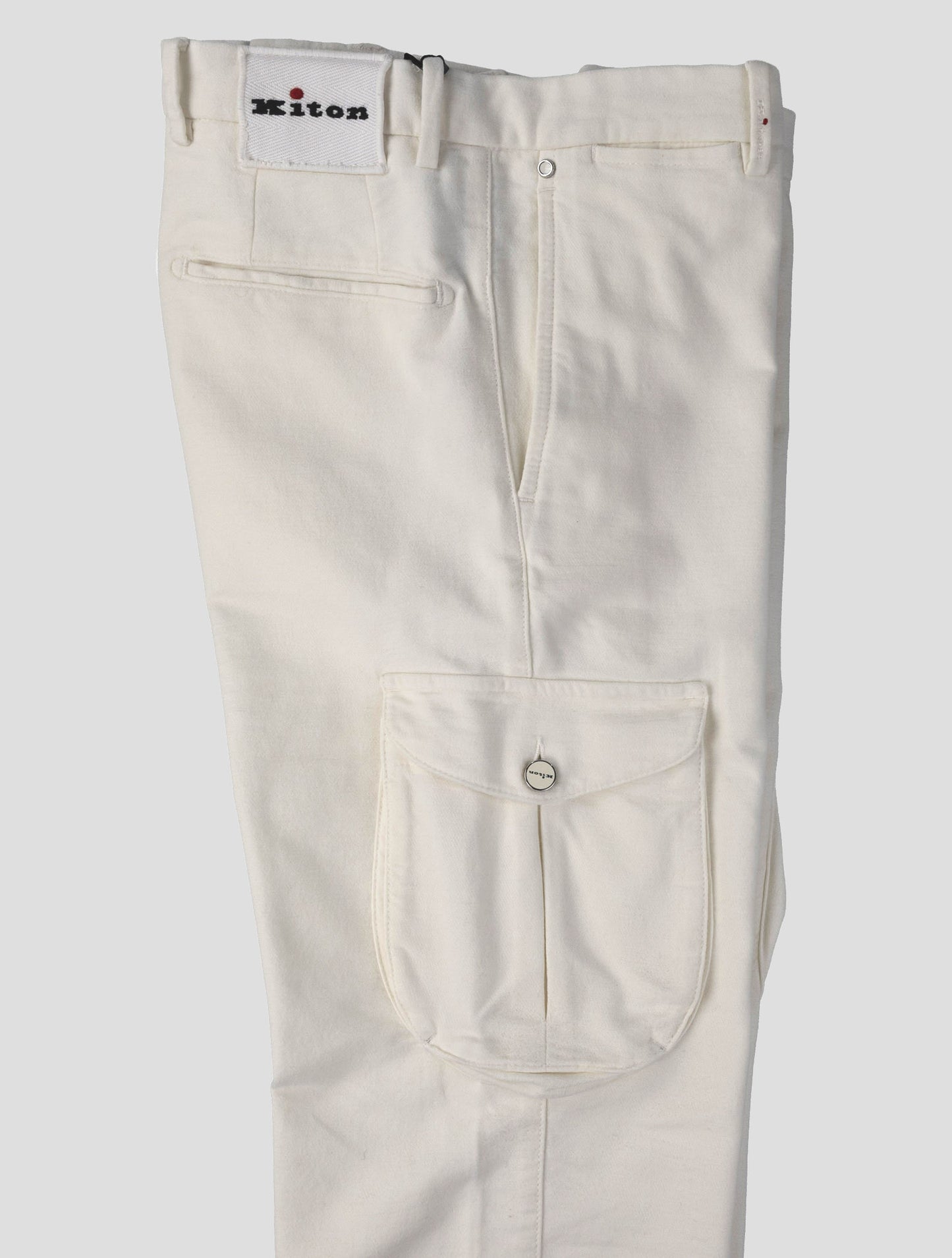 Kiton White Cotton Cashmere Ea Pants