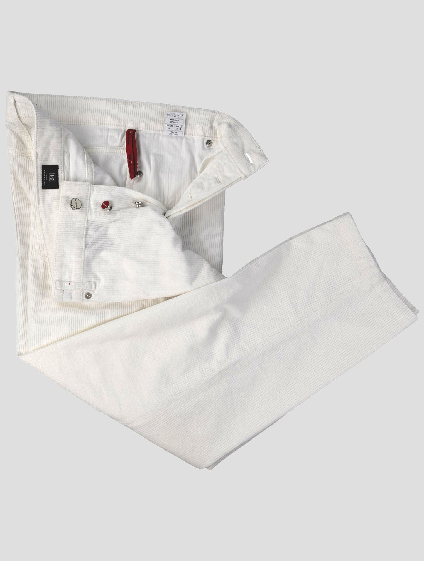 Kiton White Cotton Cashmere Ea Velvet Jeans