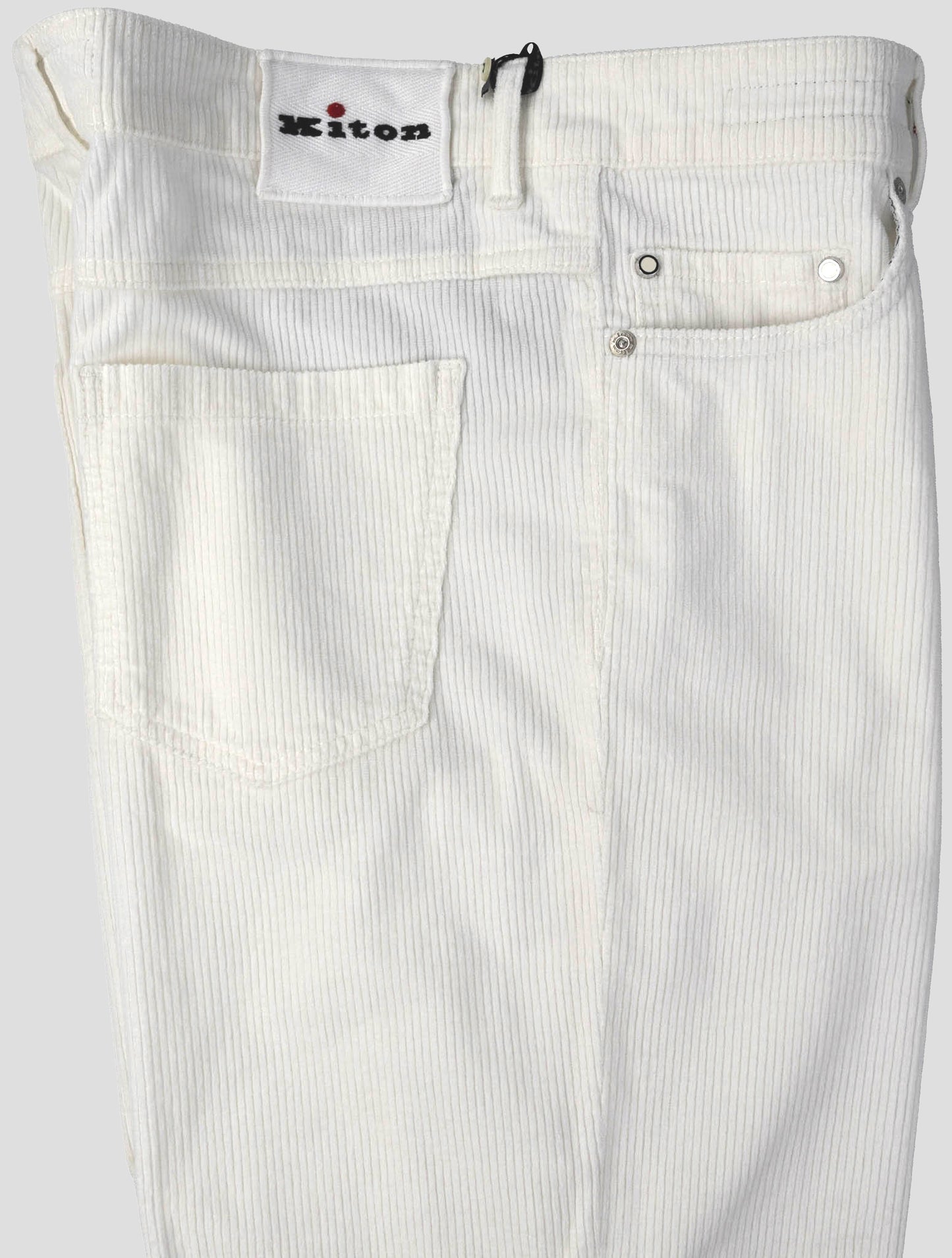 Kiton White Cotton Cashmere Ea Velvet Jeans