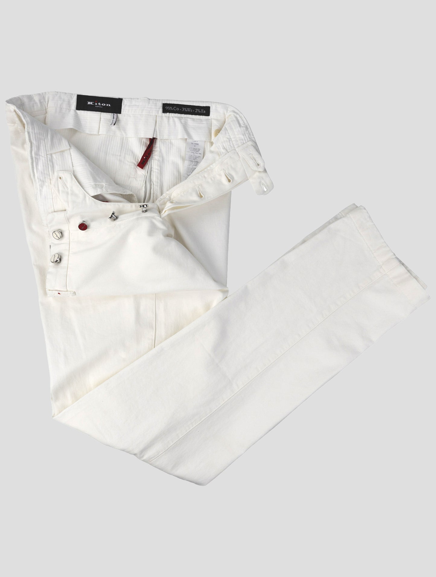 Kiton White Cotton Cashmere Ea Jeans