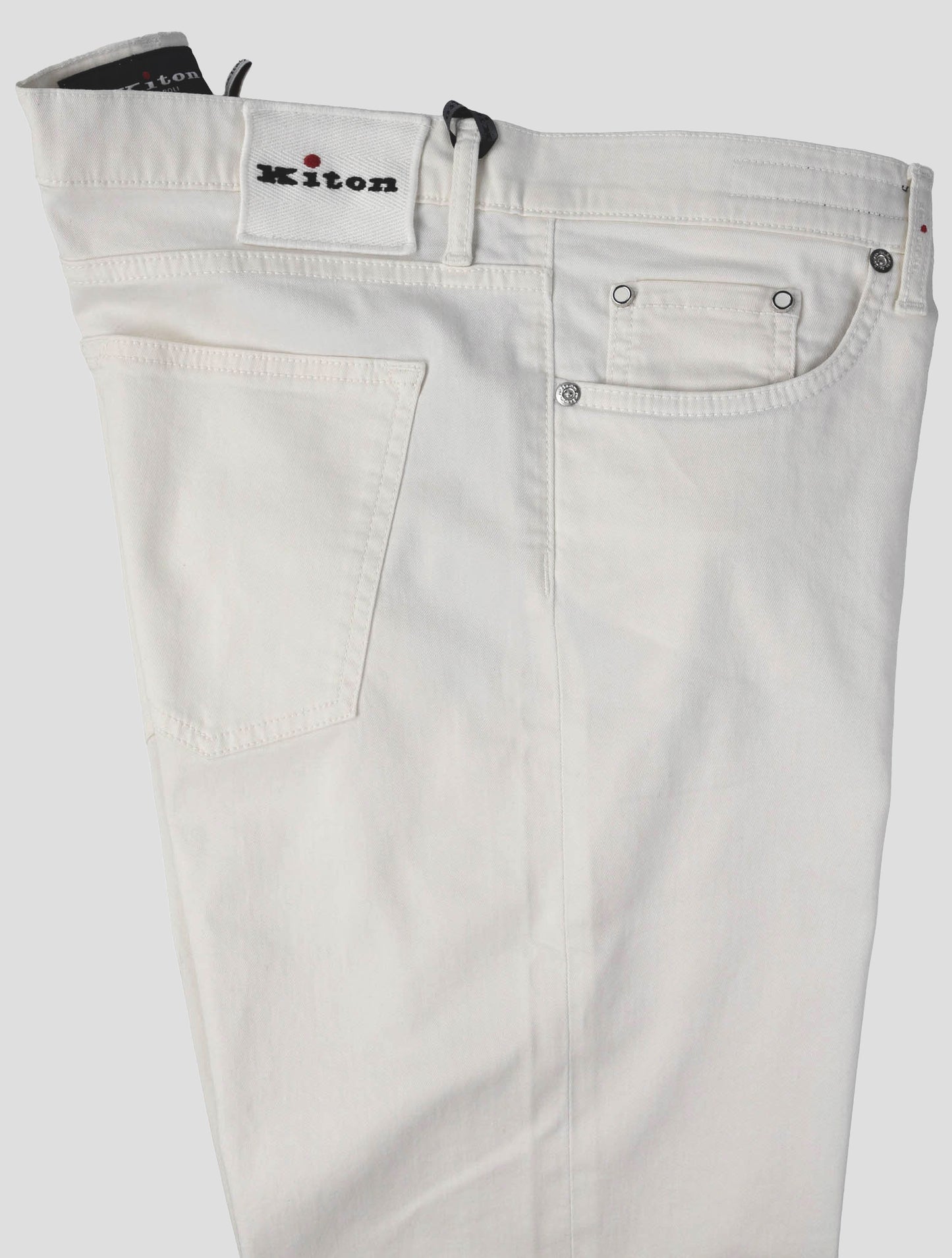 Kiton White Cotton Ea Jeans
