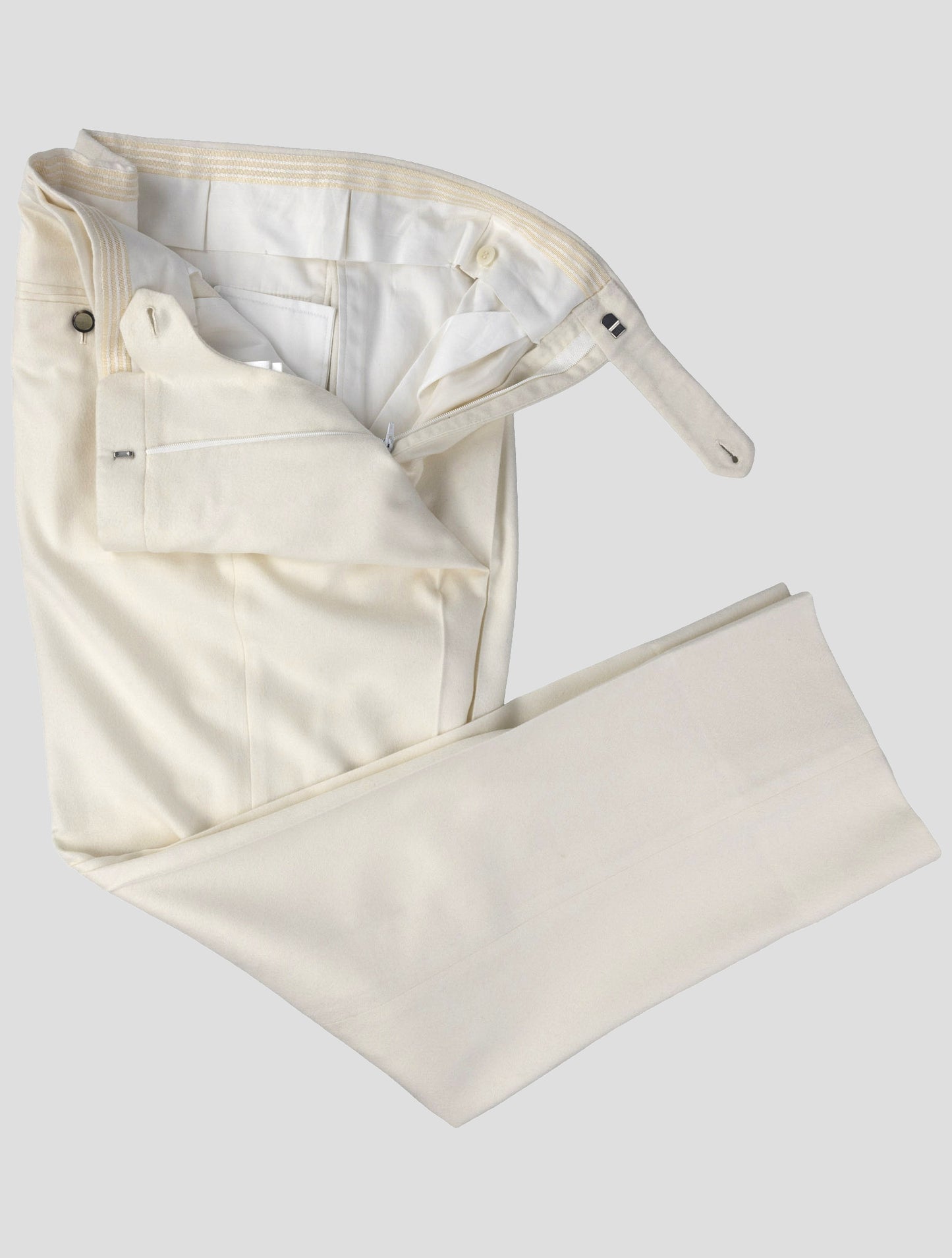 Kiton White Cashmere Dress Pants