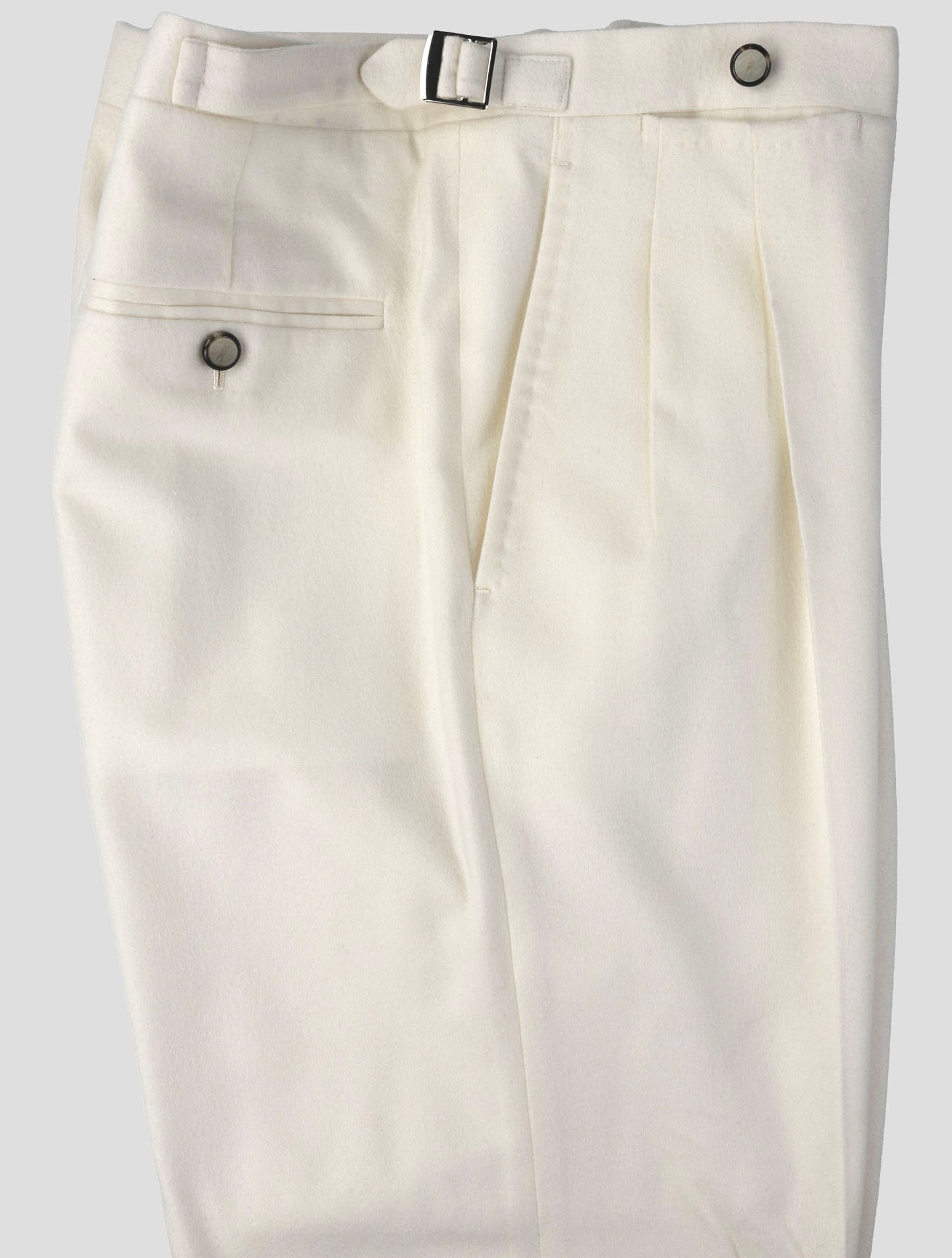 Kiton White Cashmere Dress Pants