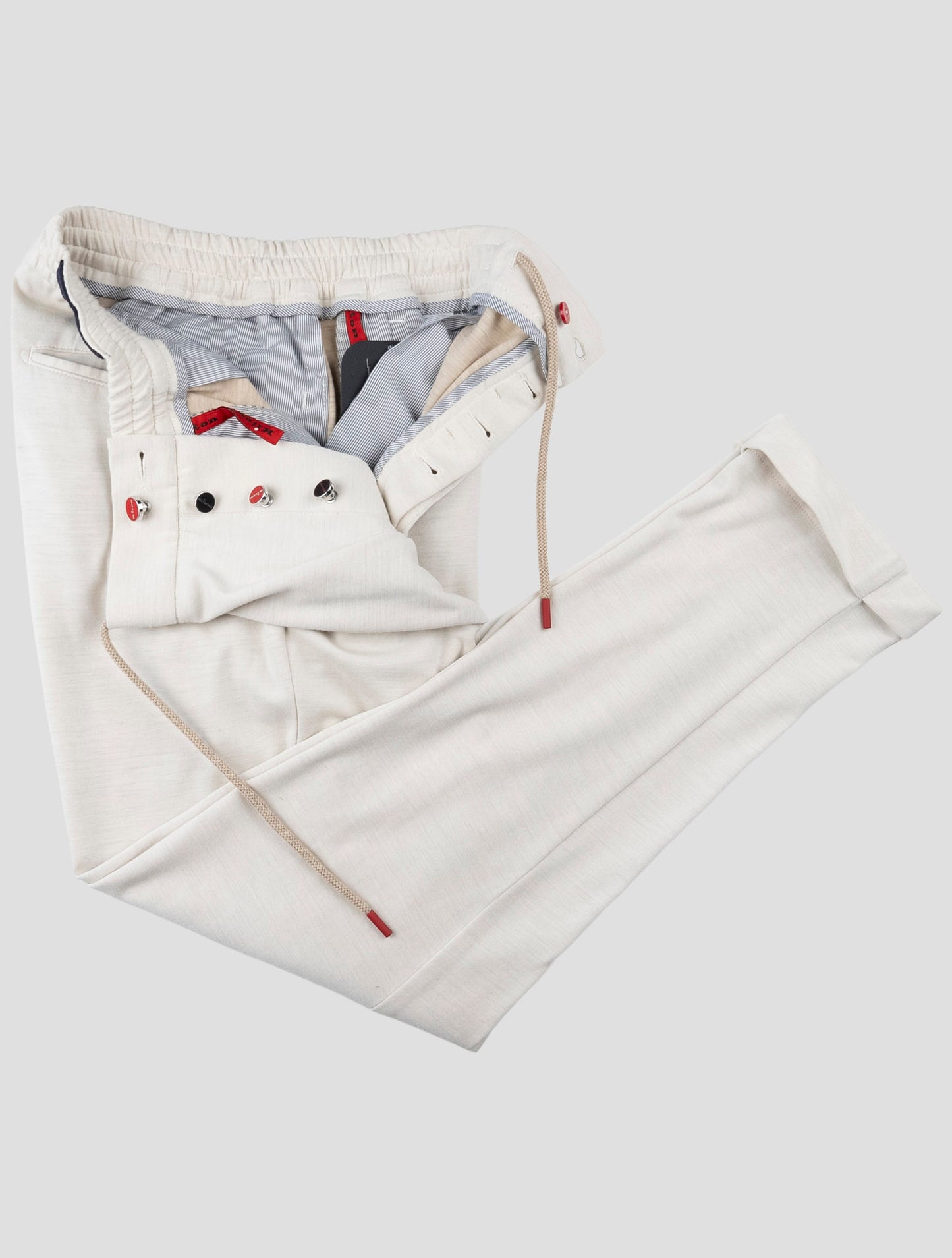 Kiton White Wool Pa Pants