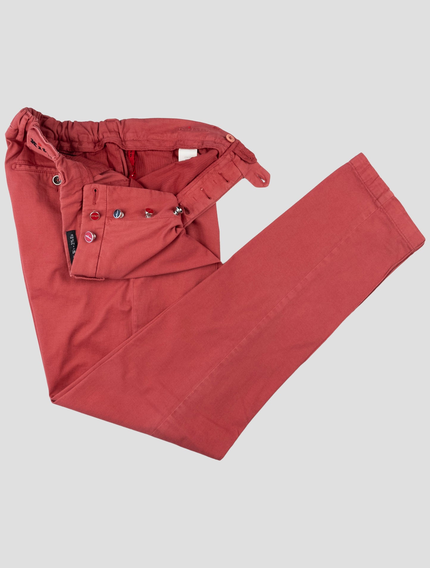 Kiton Red Cotton Cashmere Ea Pants