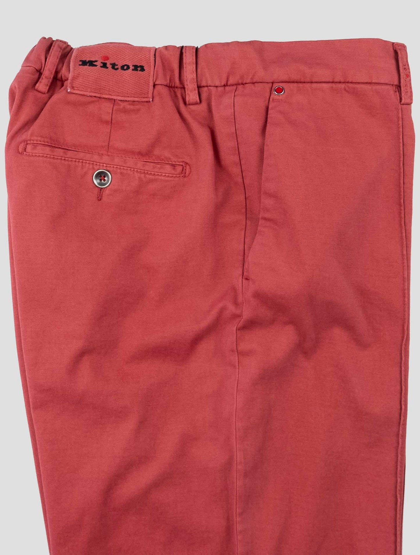 Kiton Red Cotton Cashmere Ea Pants
