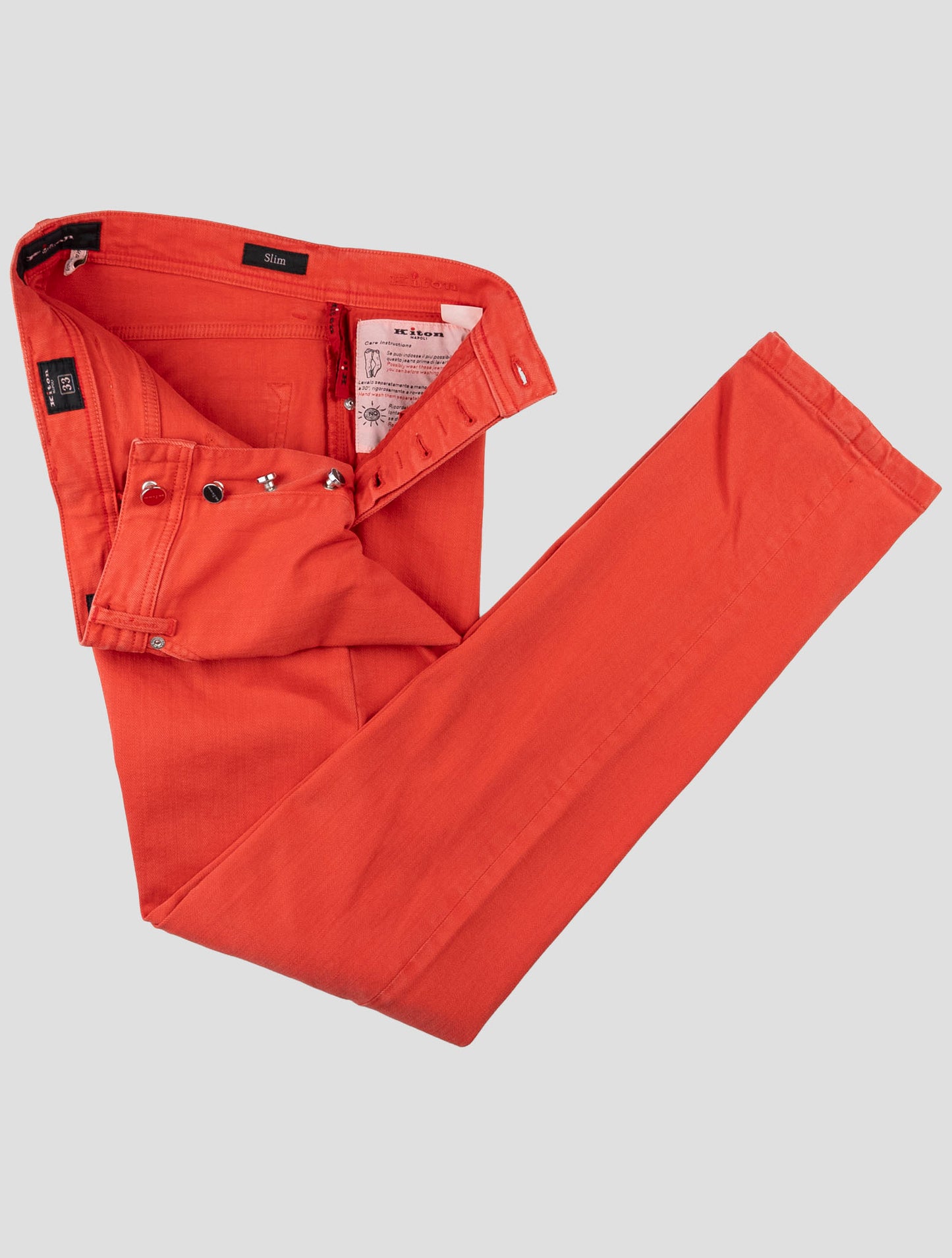 Kiton Red Cotton Ea Jeans