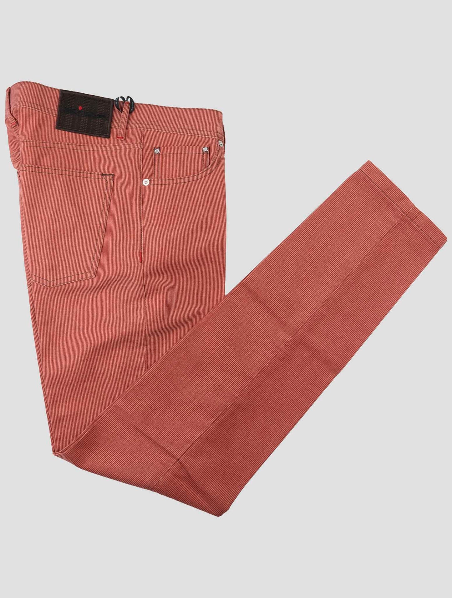 Kiton Red Cotton Velvet Jeans