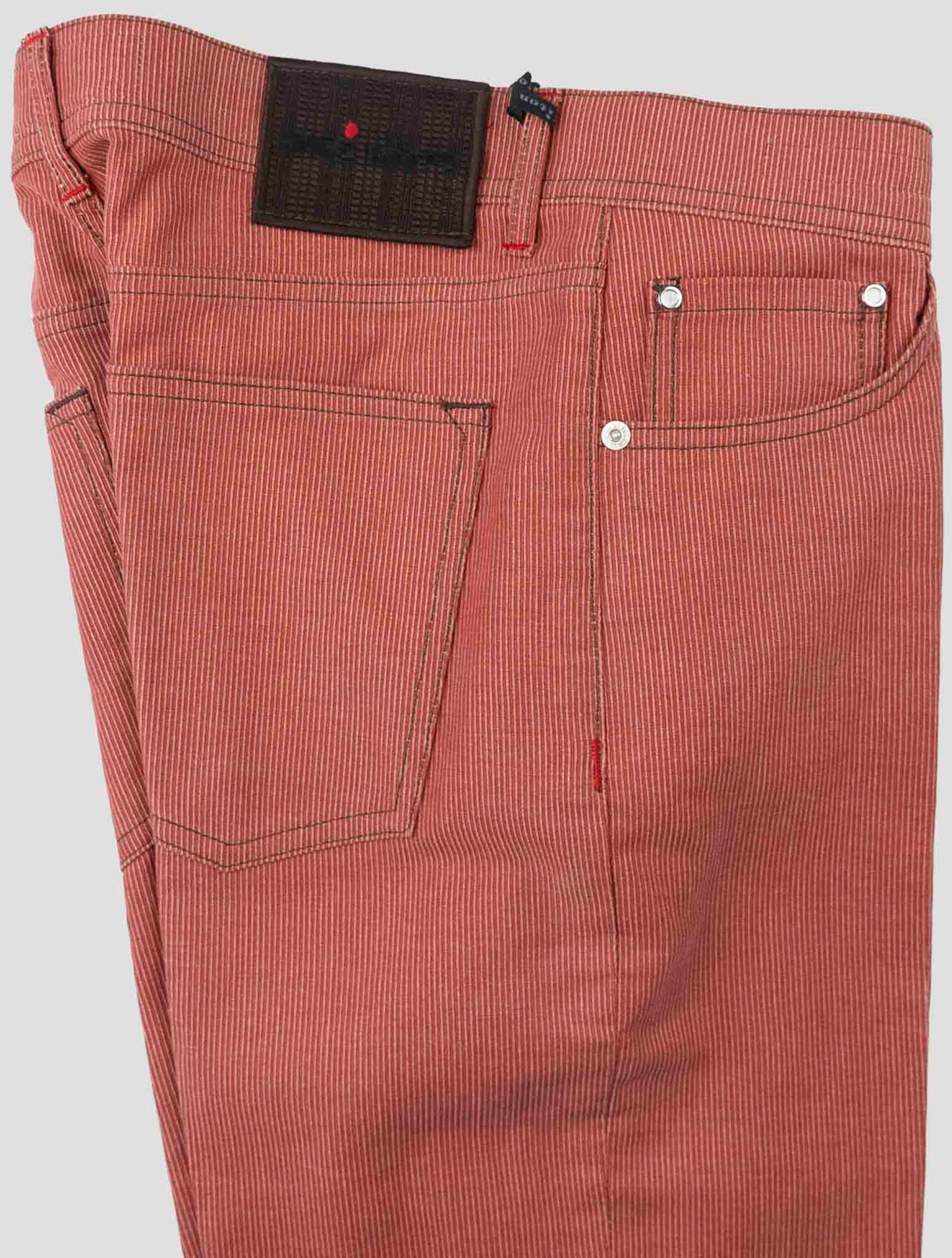 Kiton Red Cotton Velvet Jeans