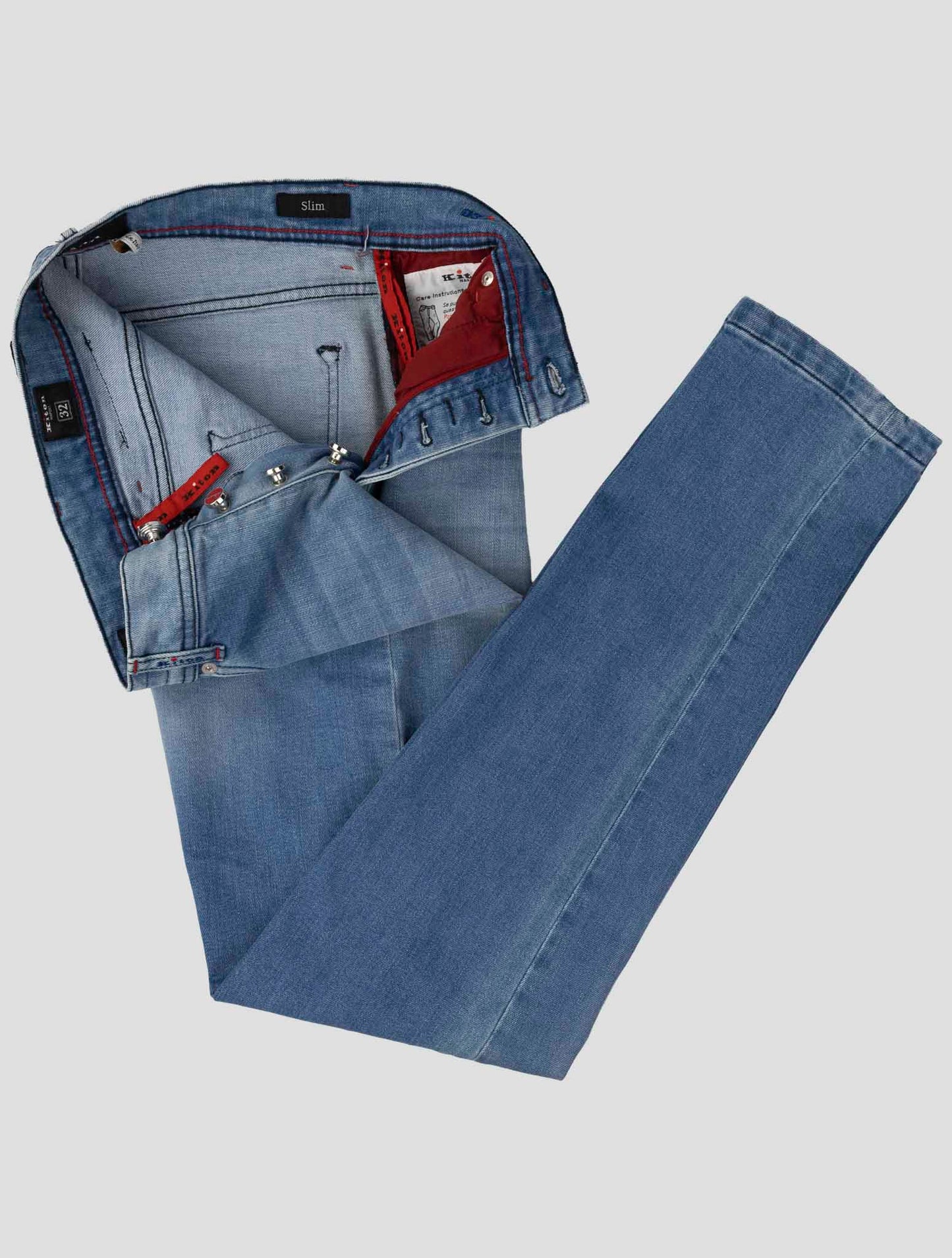 Kiton Light Blue Cotton Ea Jeans
