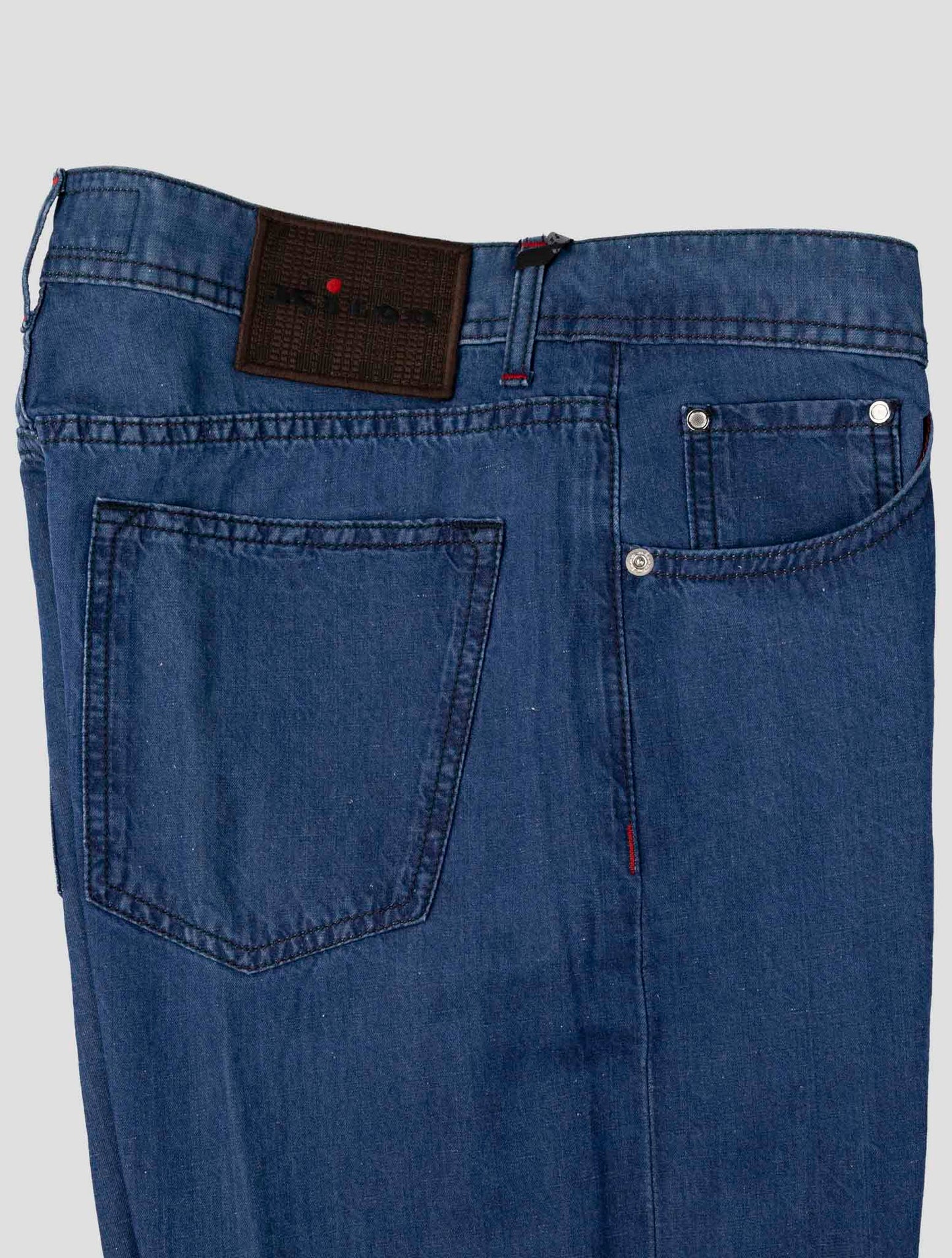 Kiton Blue Cotton Linen Jeans