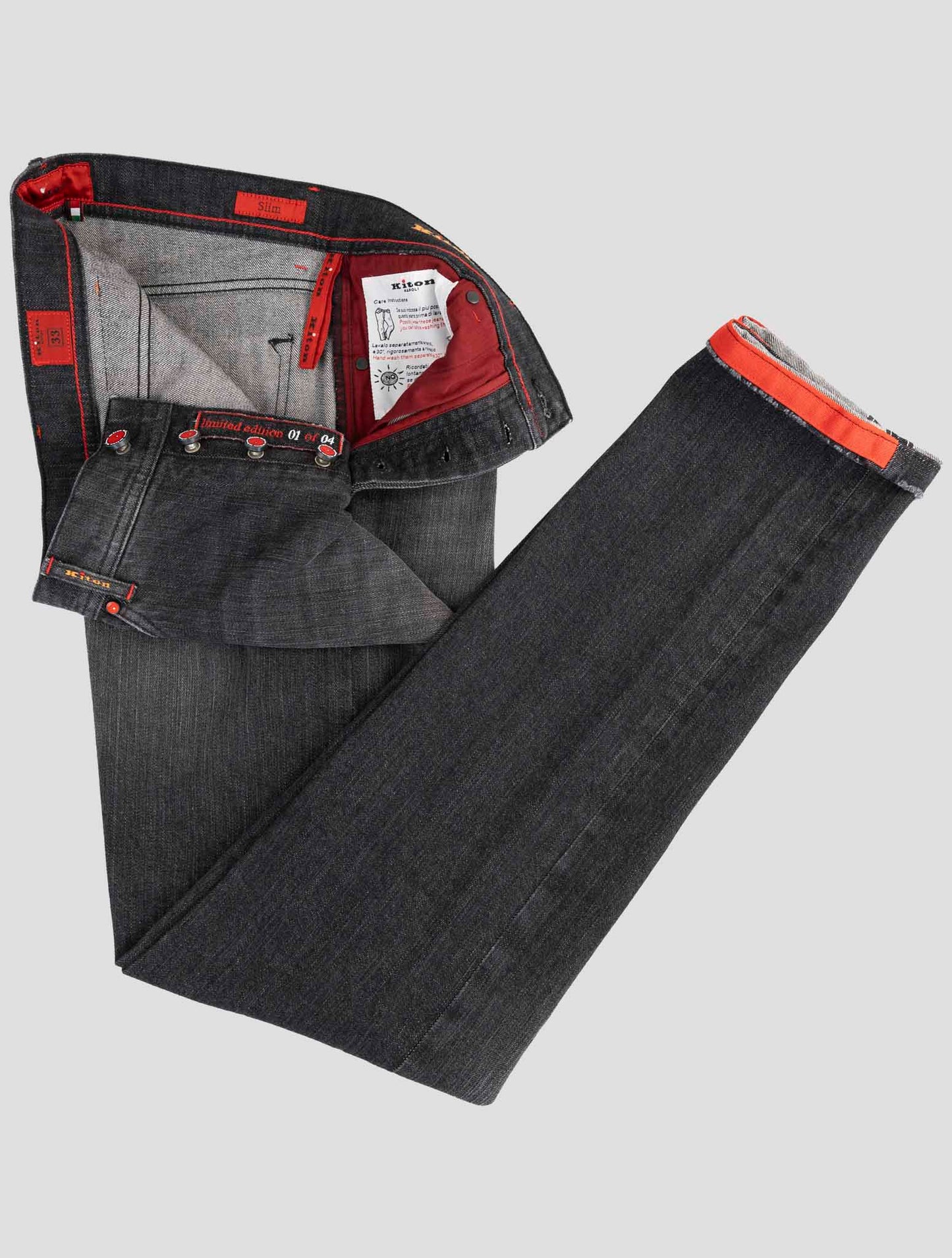 Kiton Dark Gray Cotton Ea Jeans