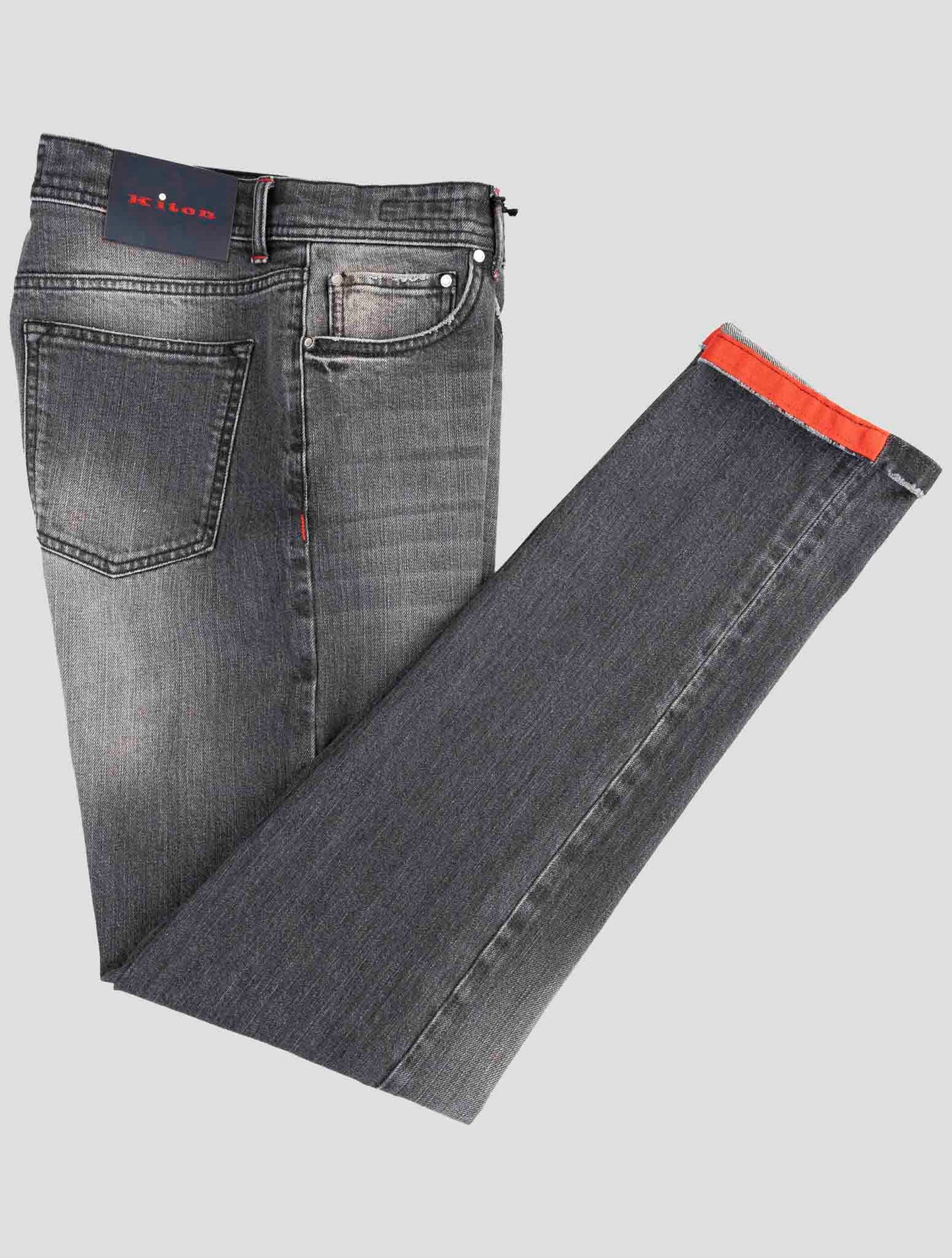 Kiton Dark Gray Cotton Ea Jeans