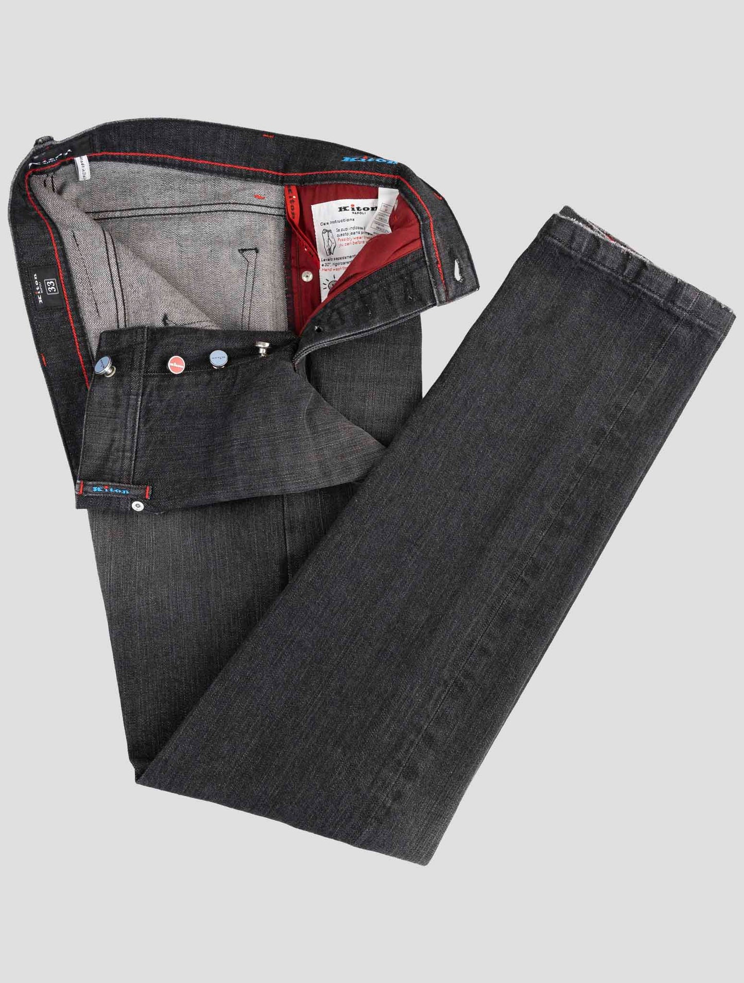 Kiton Dark Gray Cotton Ea Jeans