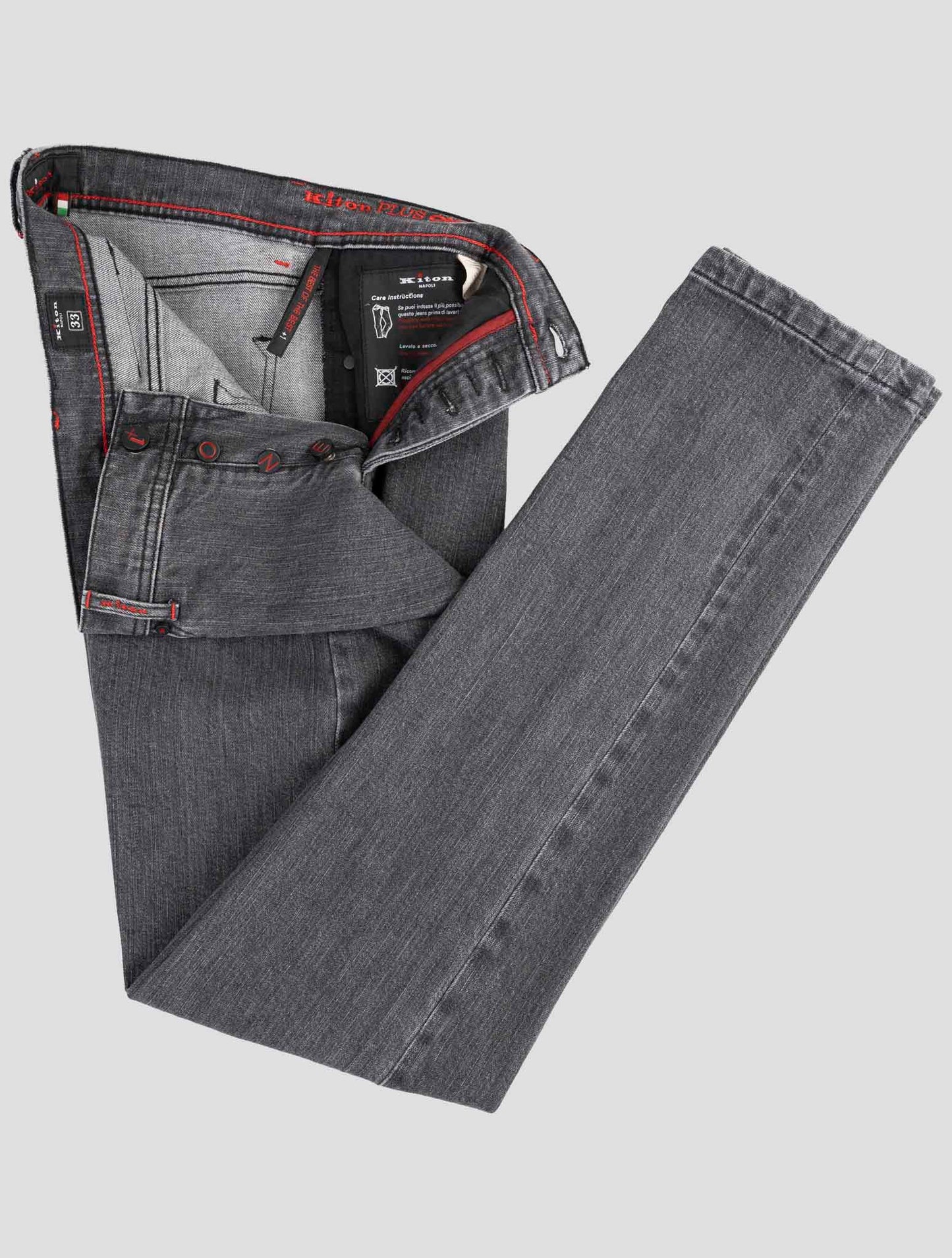 Kiton Dark Gray Cotton Ea Jeans
