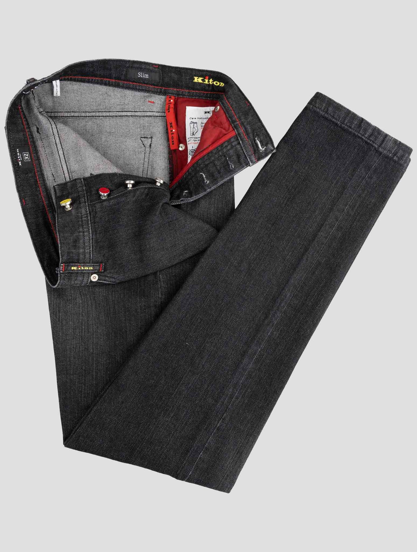 Kiton Dark Gray Cotton Ea Jeans