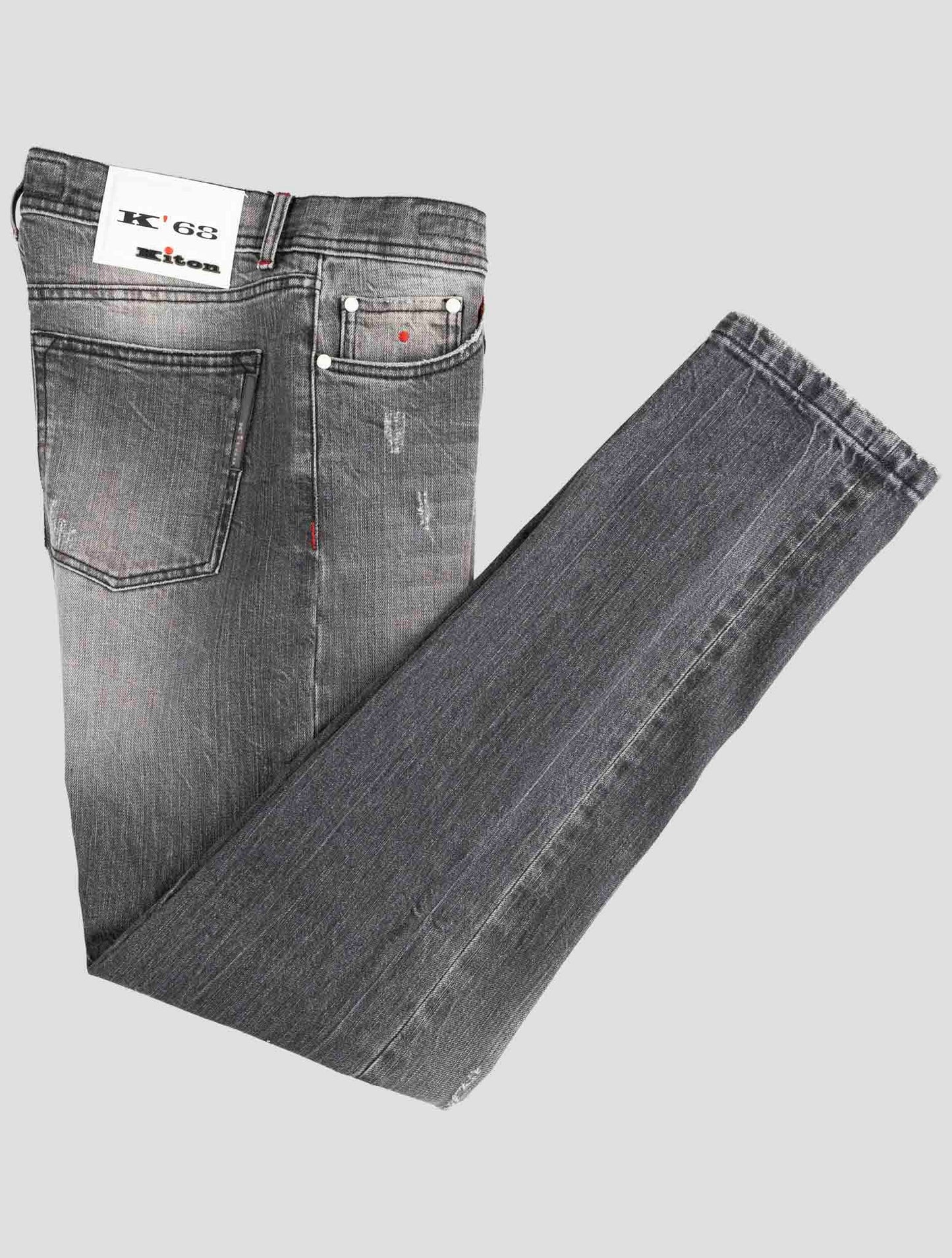 Kiton Gray Cotton Ea Jeans