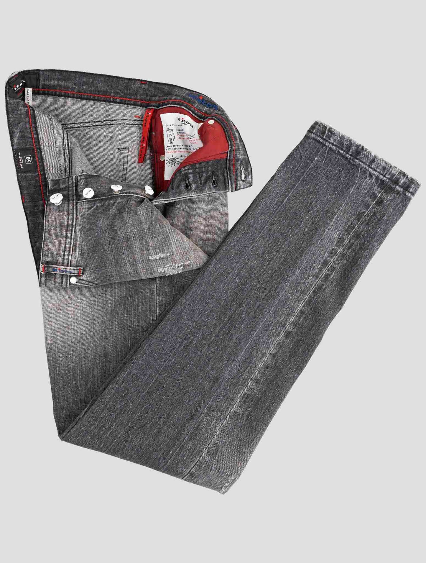 Kiton Gray Cotton Ea Jeans