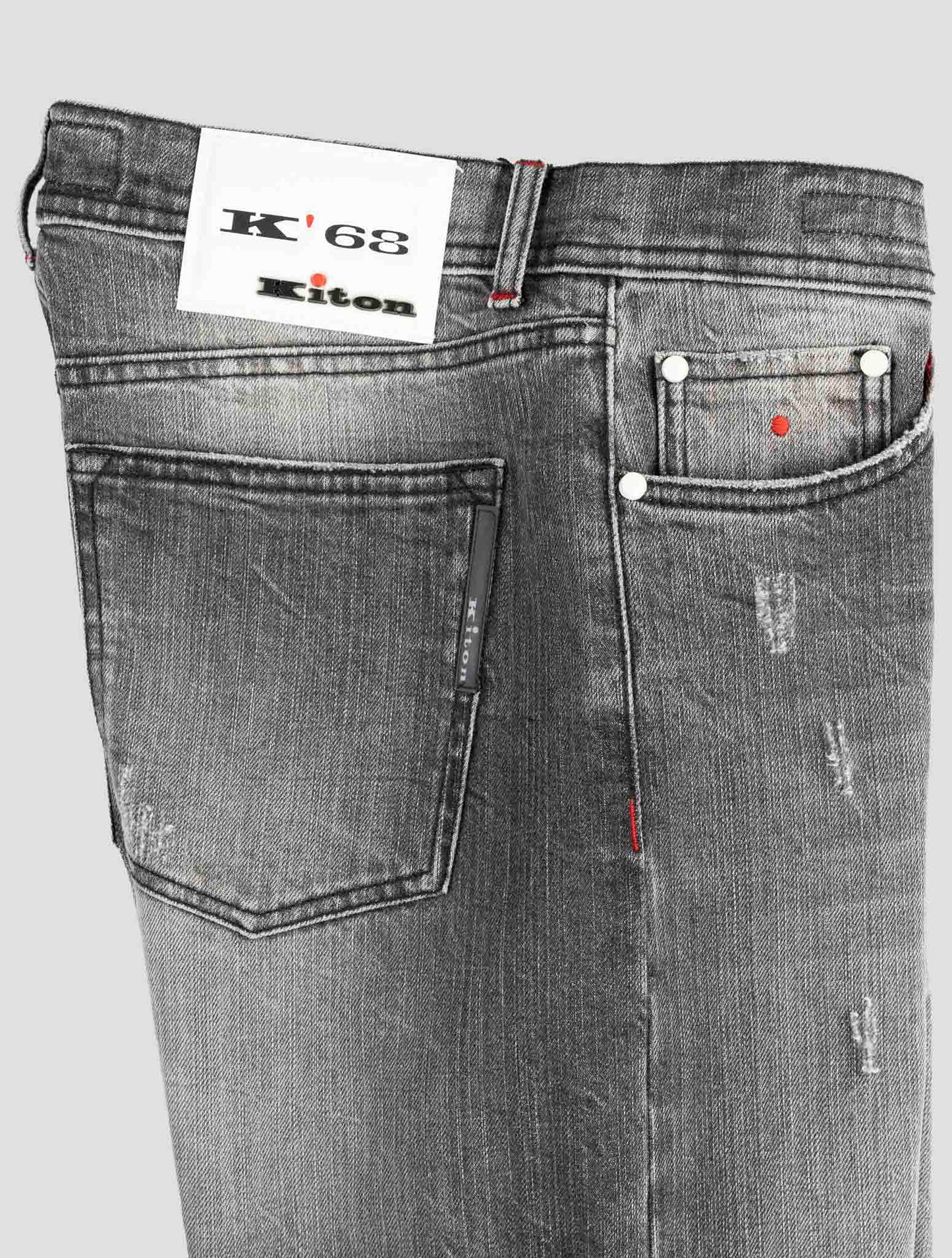 Kiton Gray Cotton Ea Jeans