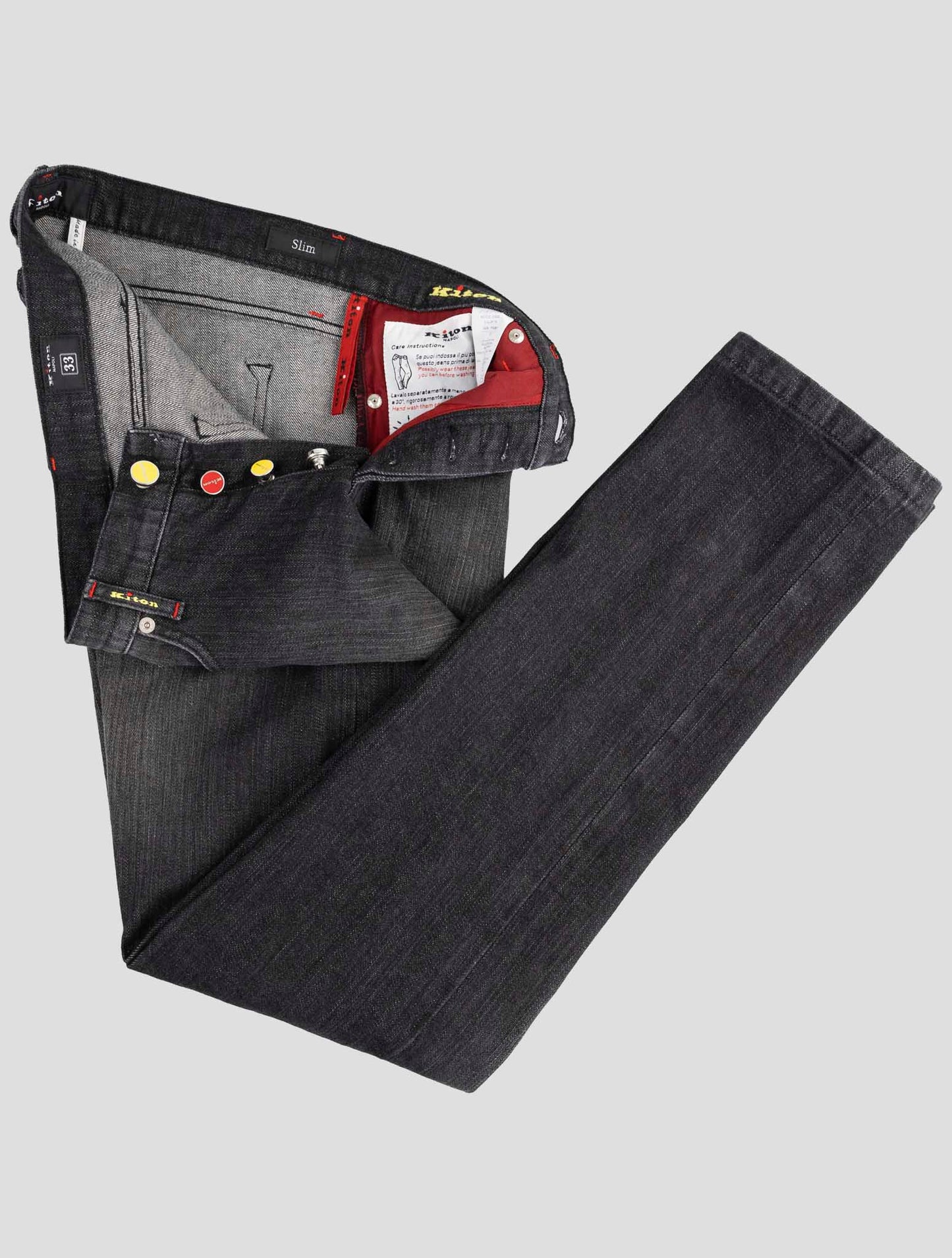 Kiton Dark Gray Cotton Ea Jeans