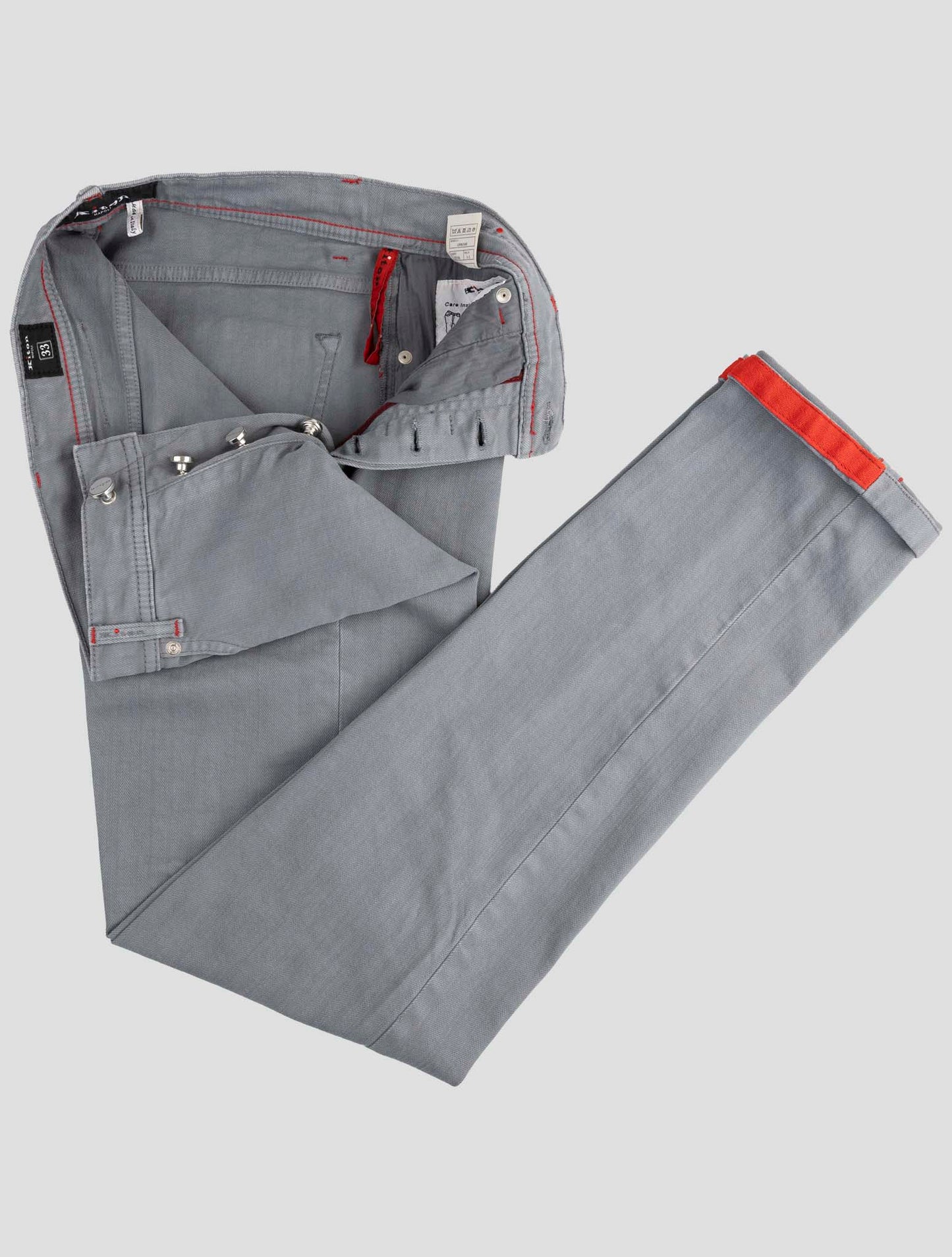 Kiton Gray Cotton Jeans