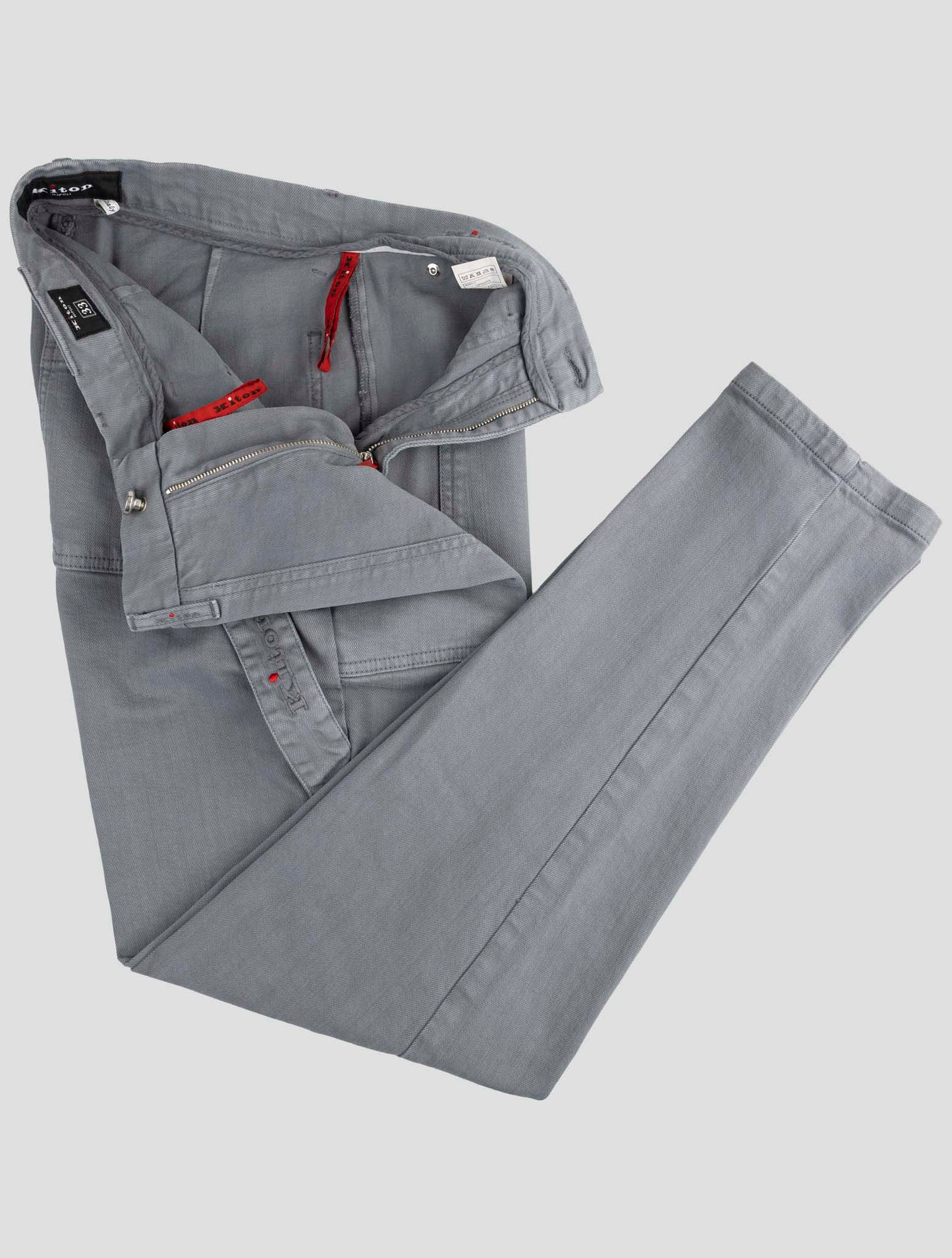 Kiton Gray Cotton Jeans