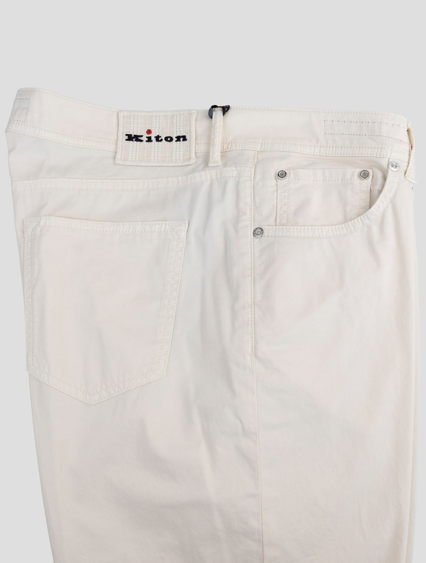 Kiton White Cotton Ea Jeans
